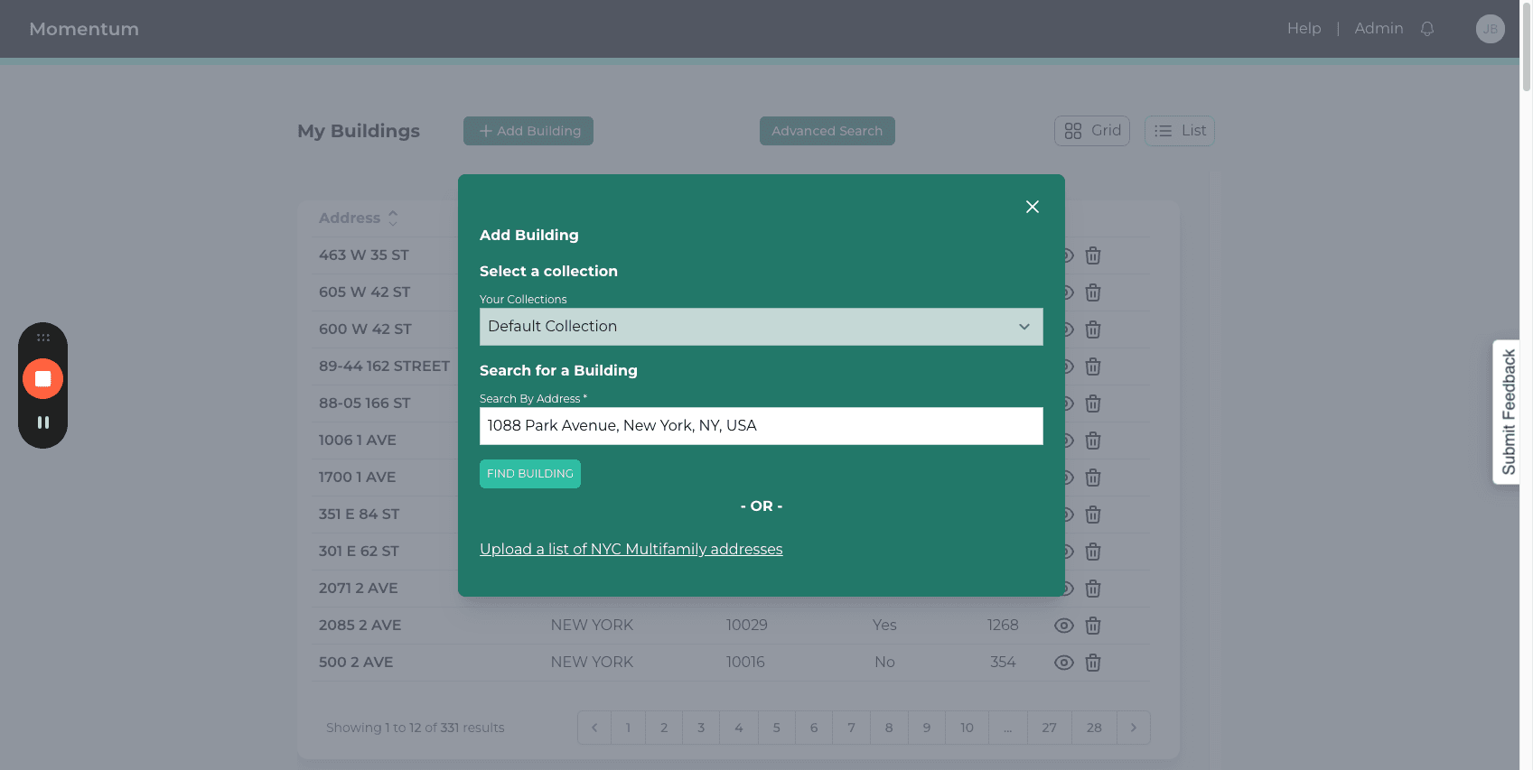 Step #8: Click "FIND BUILDING"