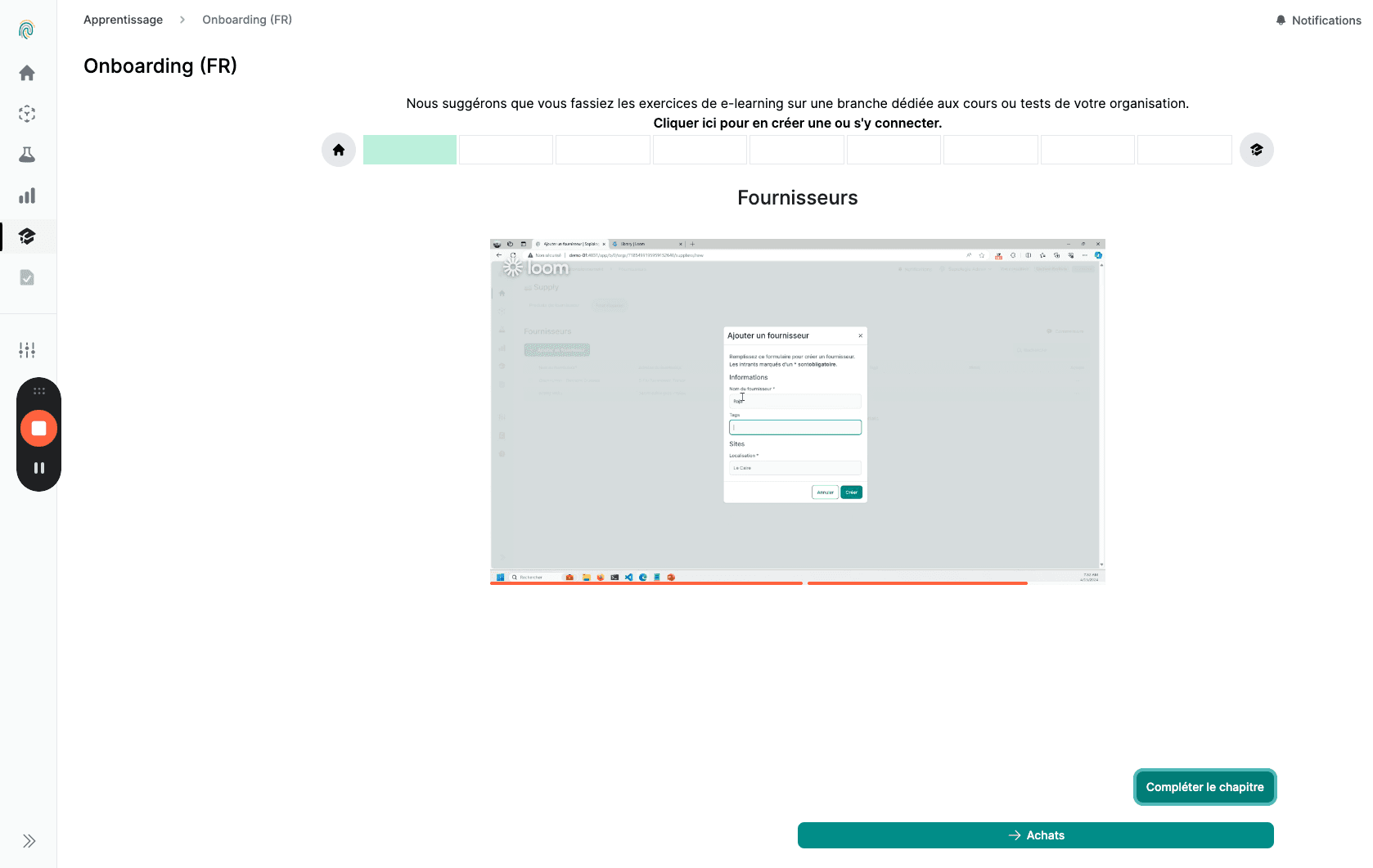 Step #5: Click "Compléter le chapitre"