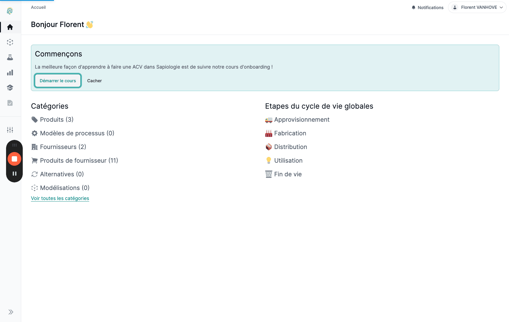 Step #3: Click "Démarrer le cours"