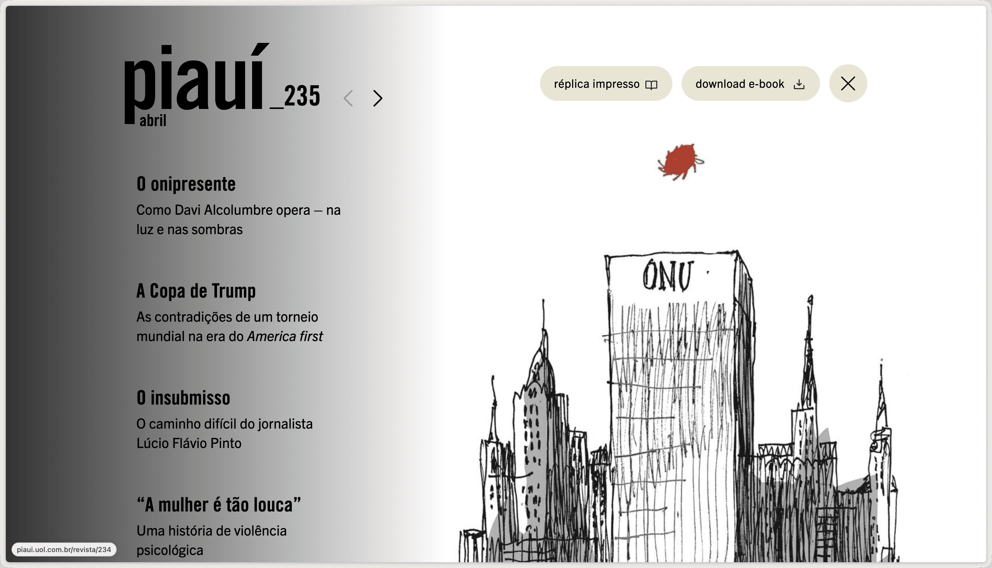 Step #2: A seta habilitada para visualizar o histórico de revistas antigas deve ser a da esquerda.