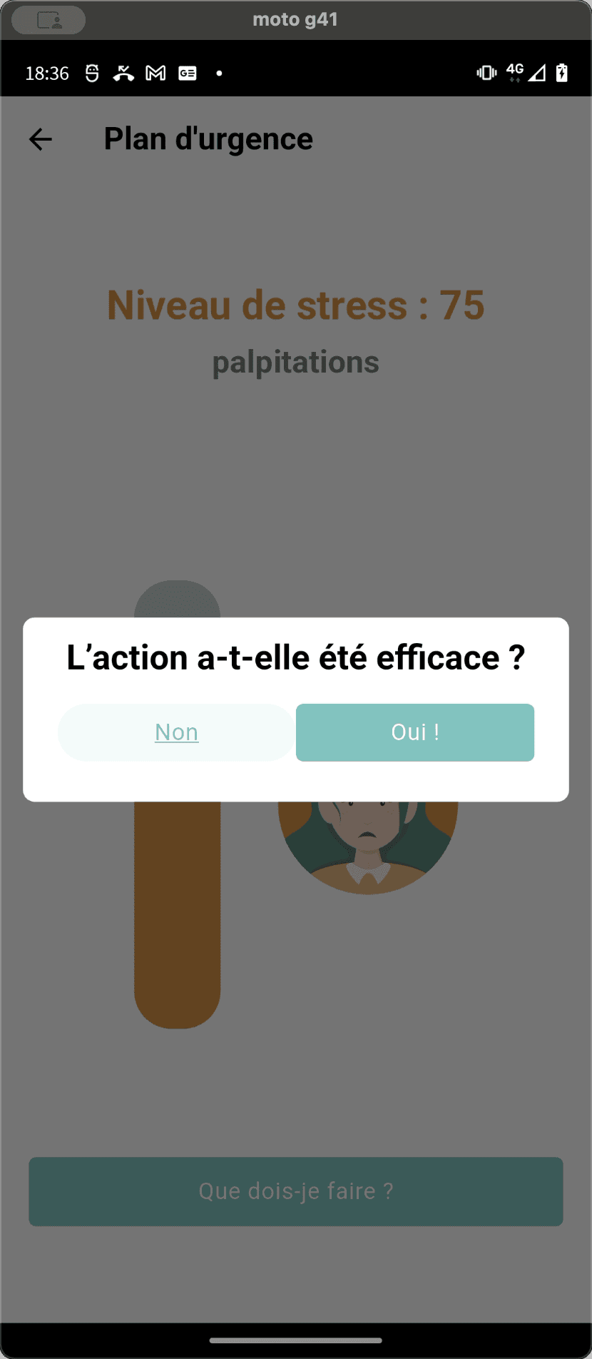 Step #33: Cliquez sur non, si cela n'a toujours pas été efficace. Nous passerons au seuil du niveau de stress supérieur jusqu'à arriver au niveau 100.