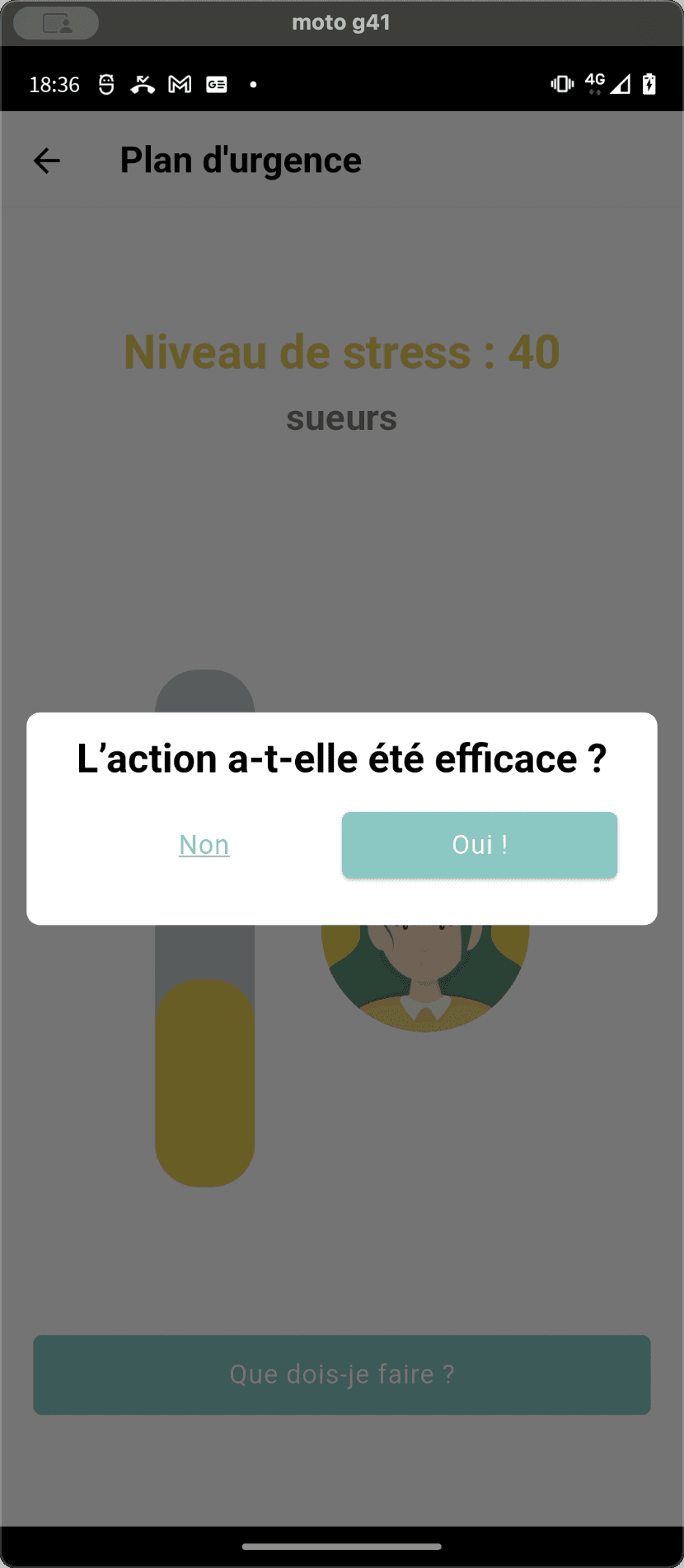 Step #30: Une popup vous demandant si l'action a été efficace, apparaît.