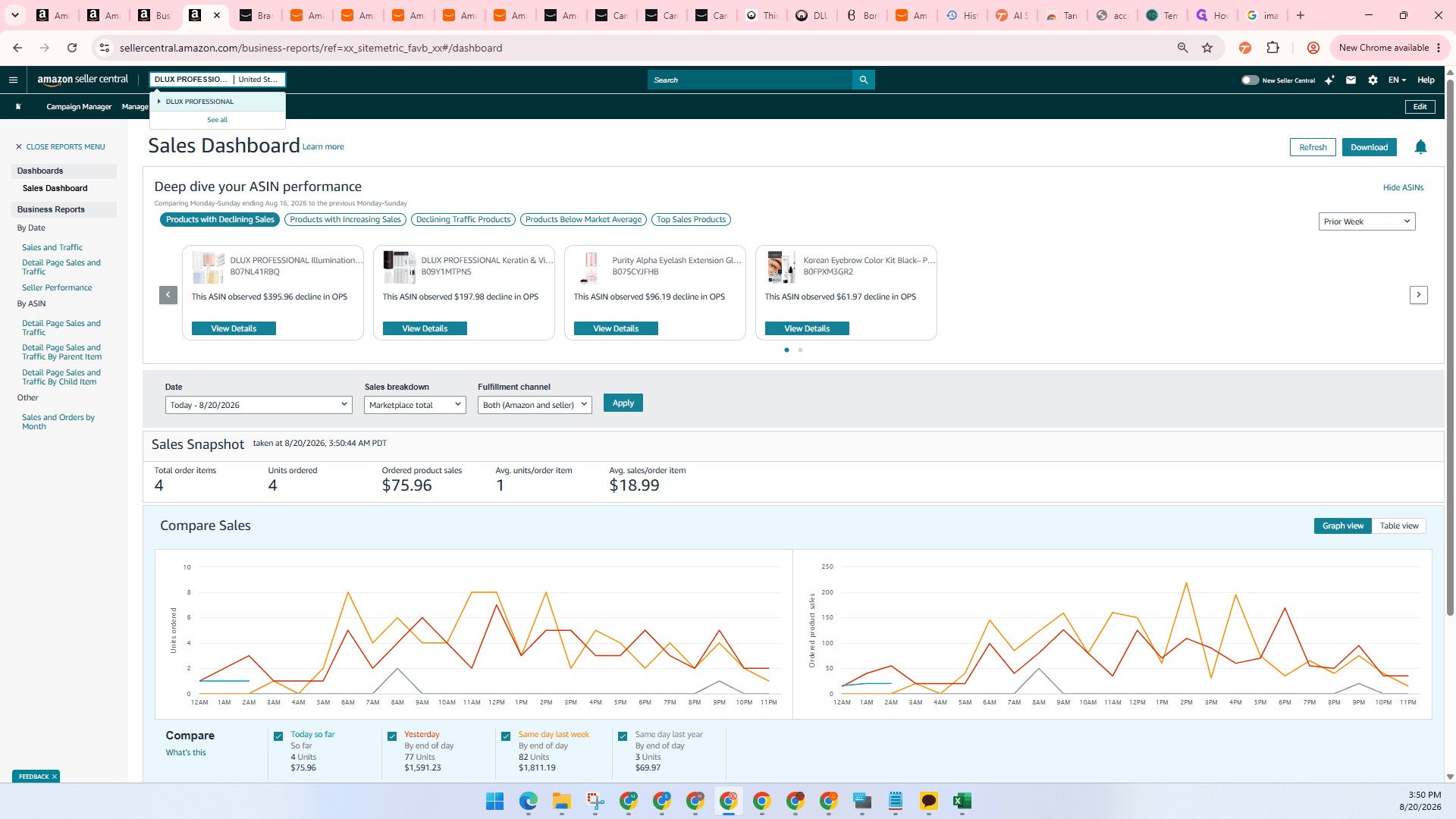 Step #7: Ensure the correct brand and marketplace (e.g., US) are selected in the top navigation dropdown.