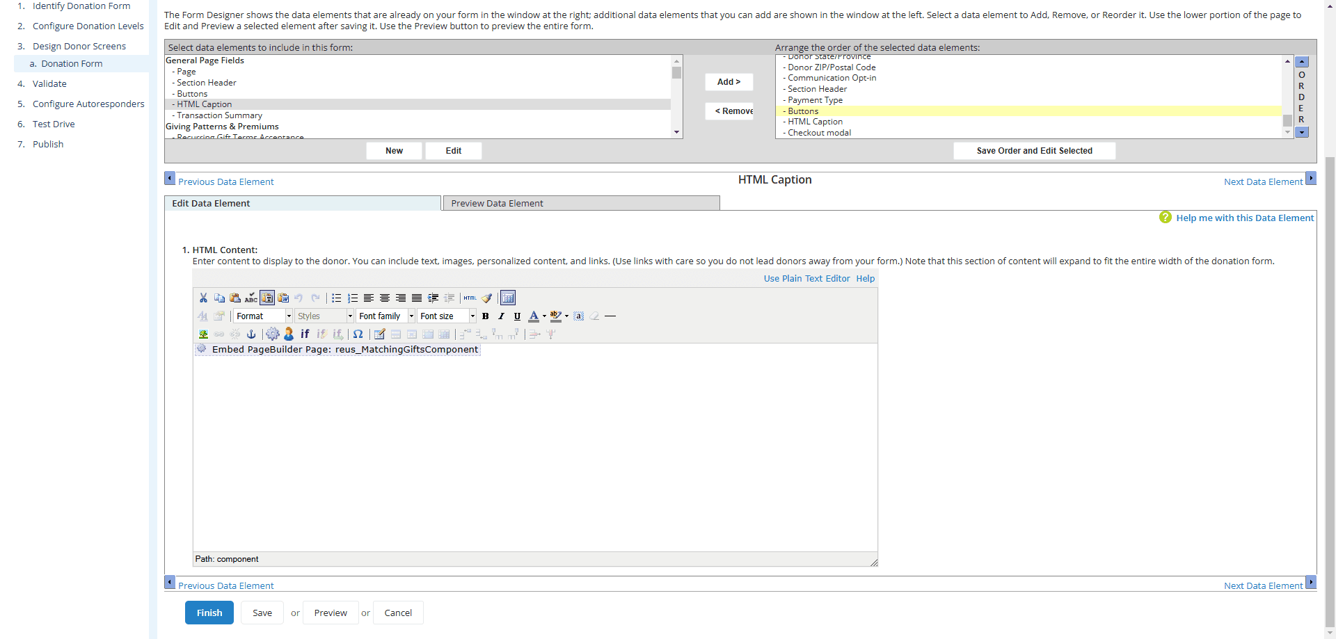 Step #27: In the top right panel, Click on "Buttons"