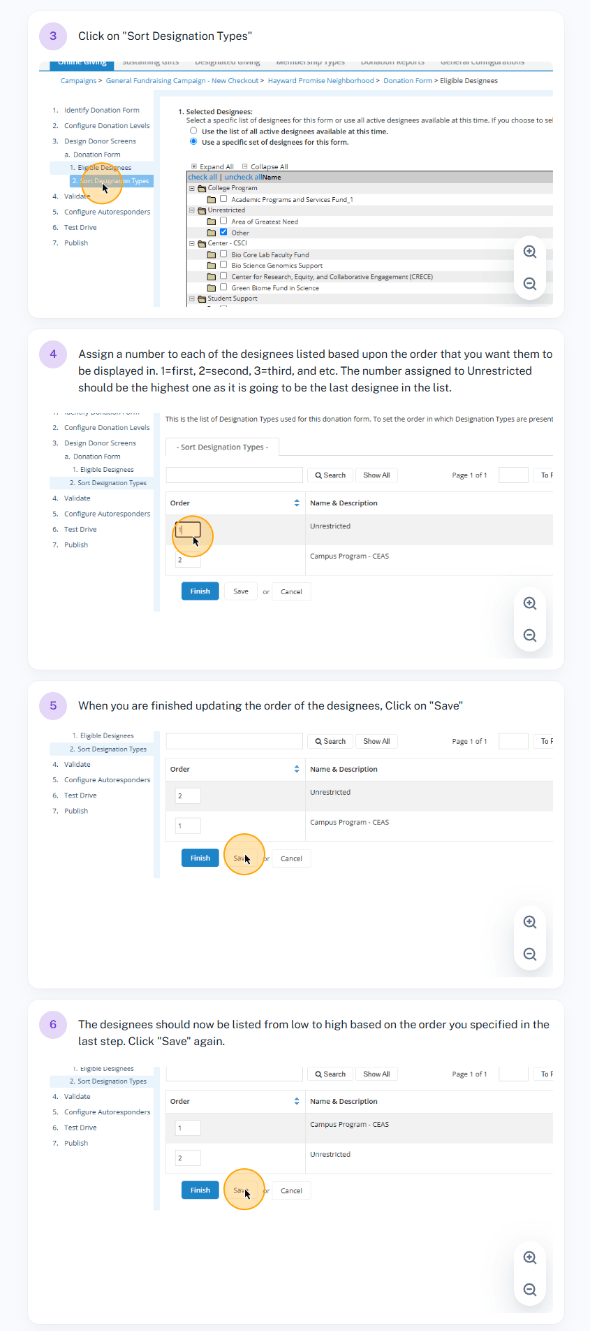 Step #20: Sort Designation Types