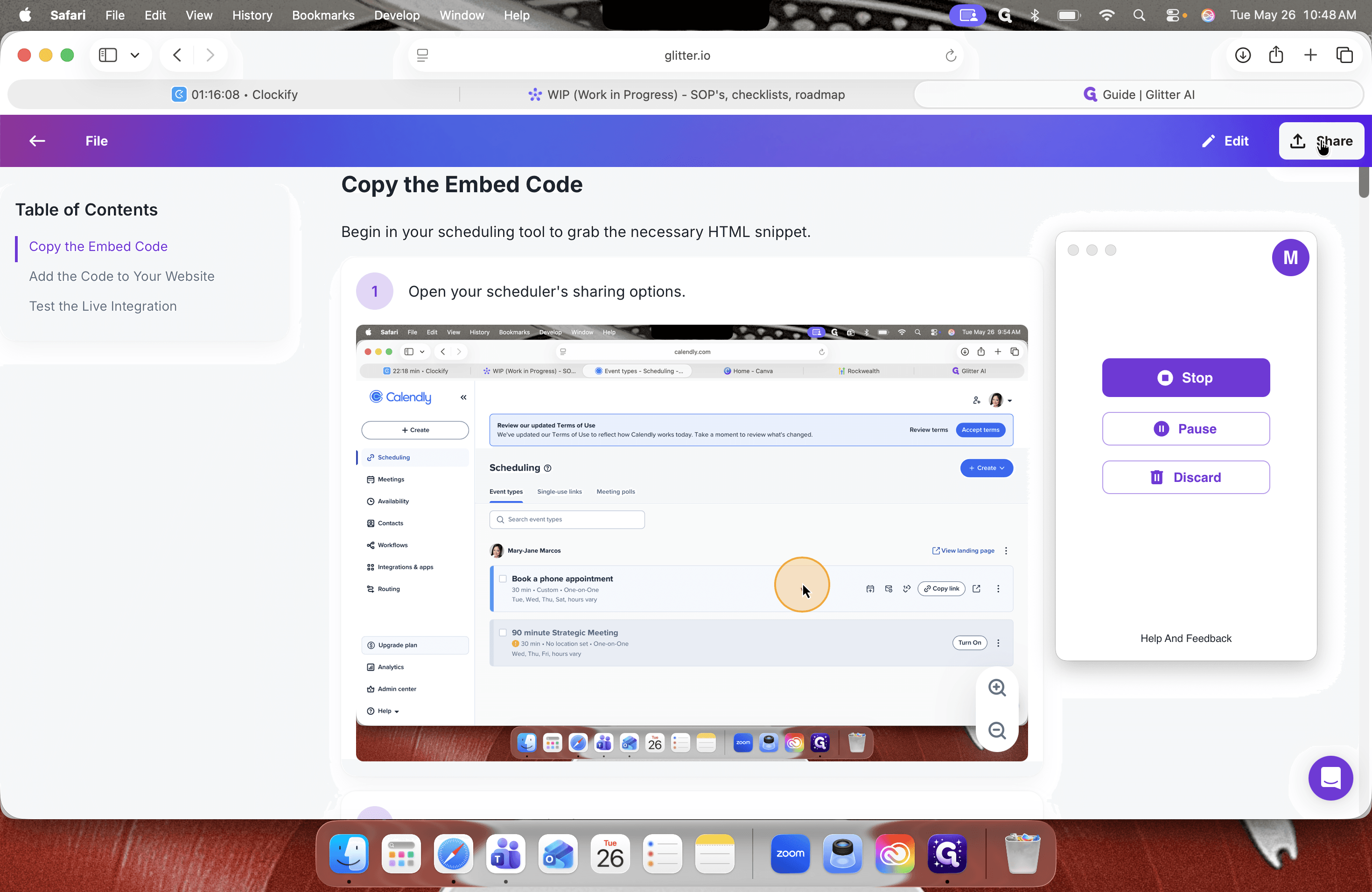 Step #11: Click the Share button to open the distribution menu.