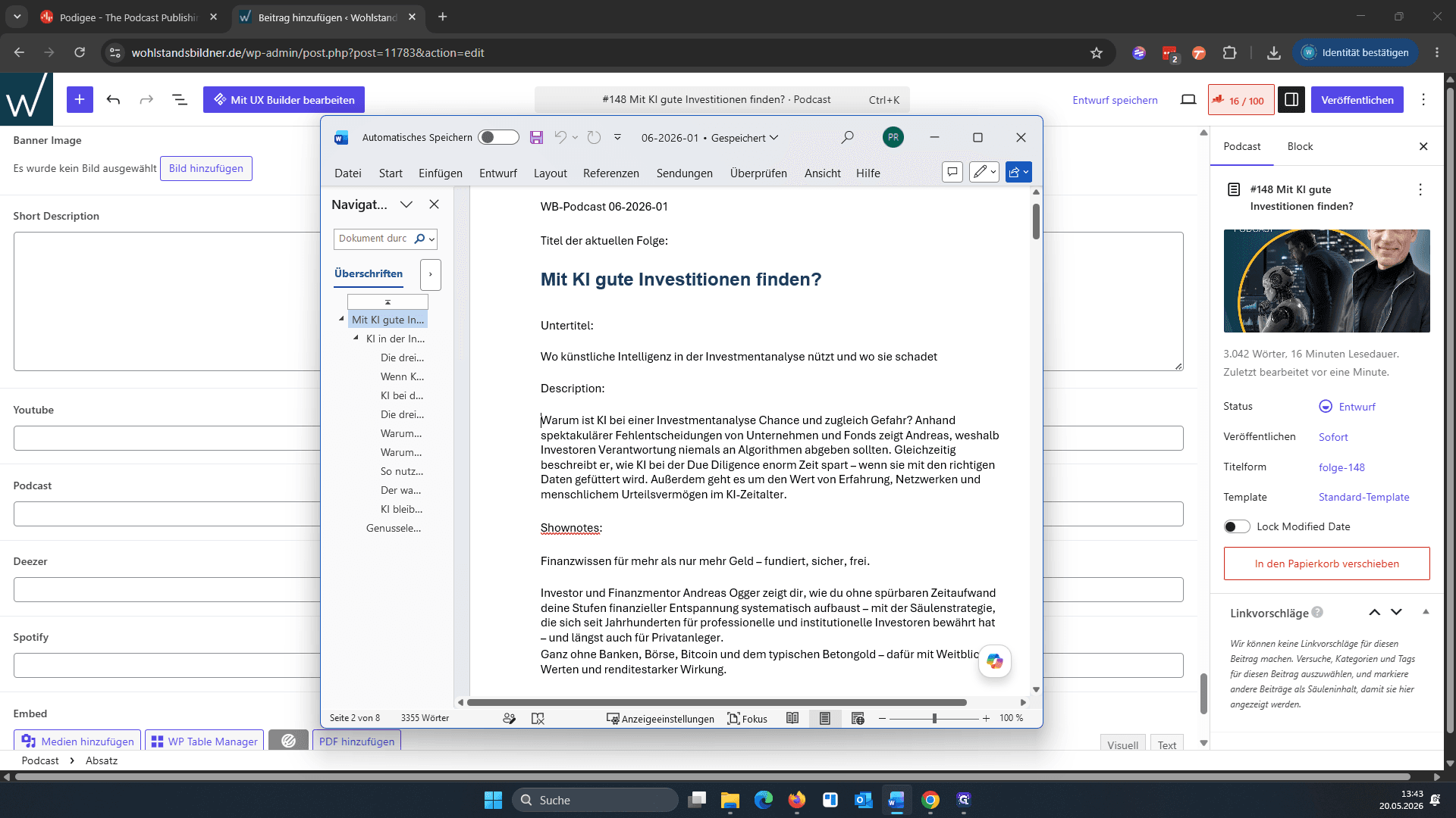 Step #22: Wechseln Sie in das Word-Dokument und kopieren Sie den Text unter der Überschrift "Short Description".