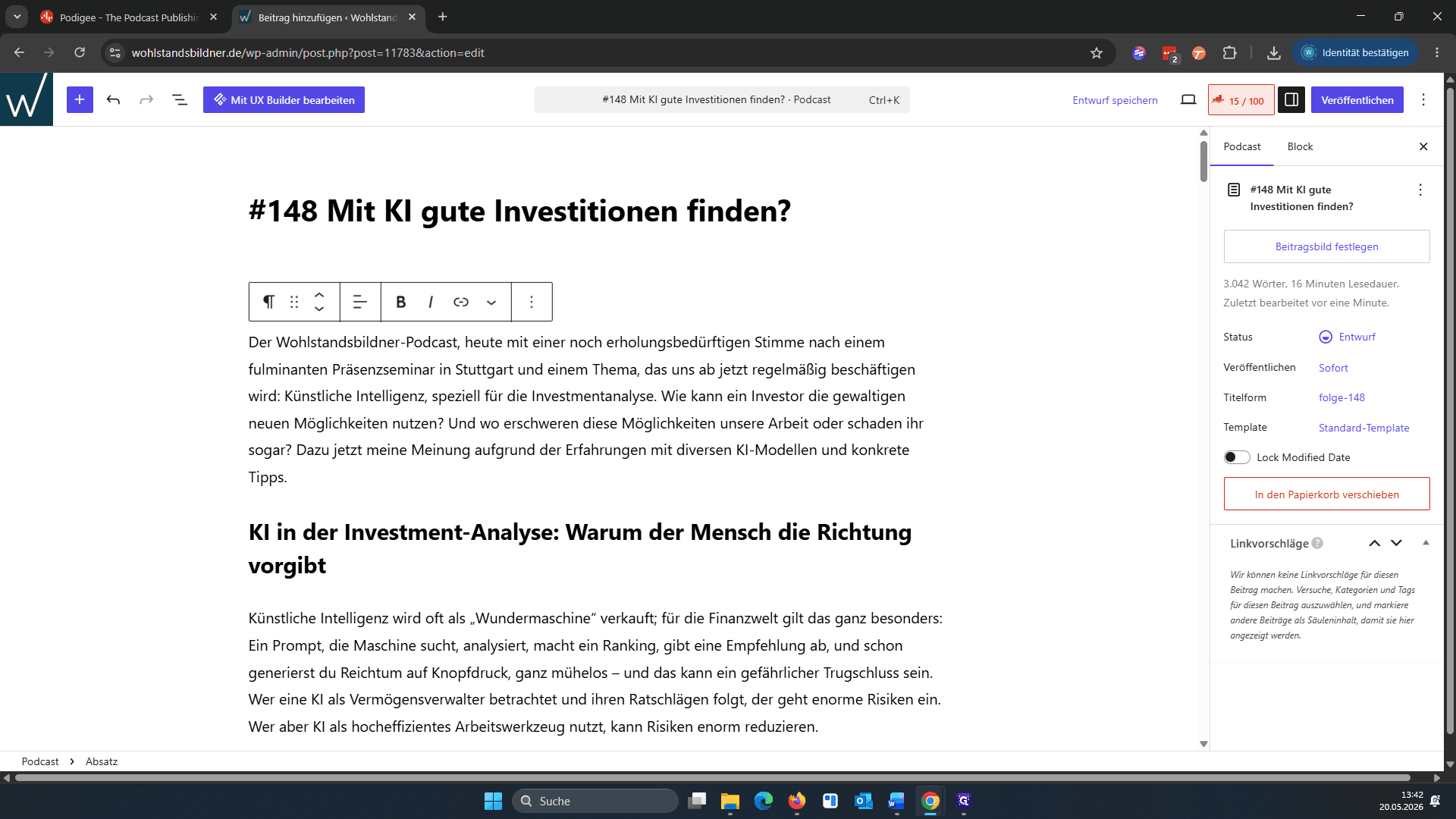 Step #18: Scrollen Sie in der Seitenleiste nach unten und klicken Sie auf Beitragsbild festlegen.