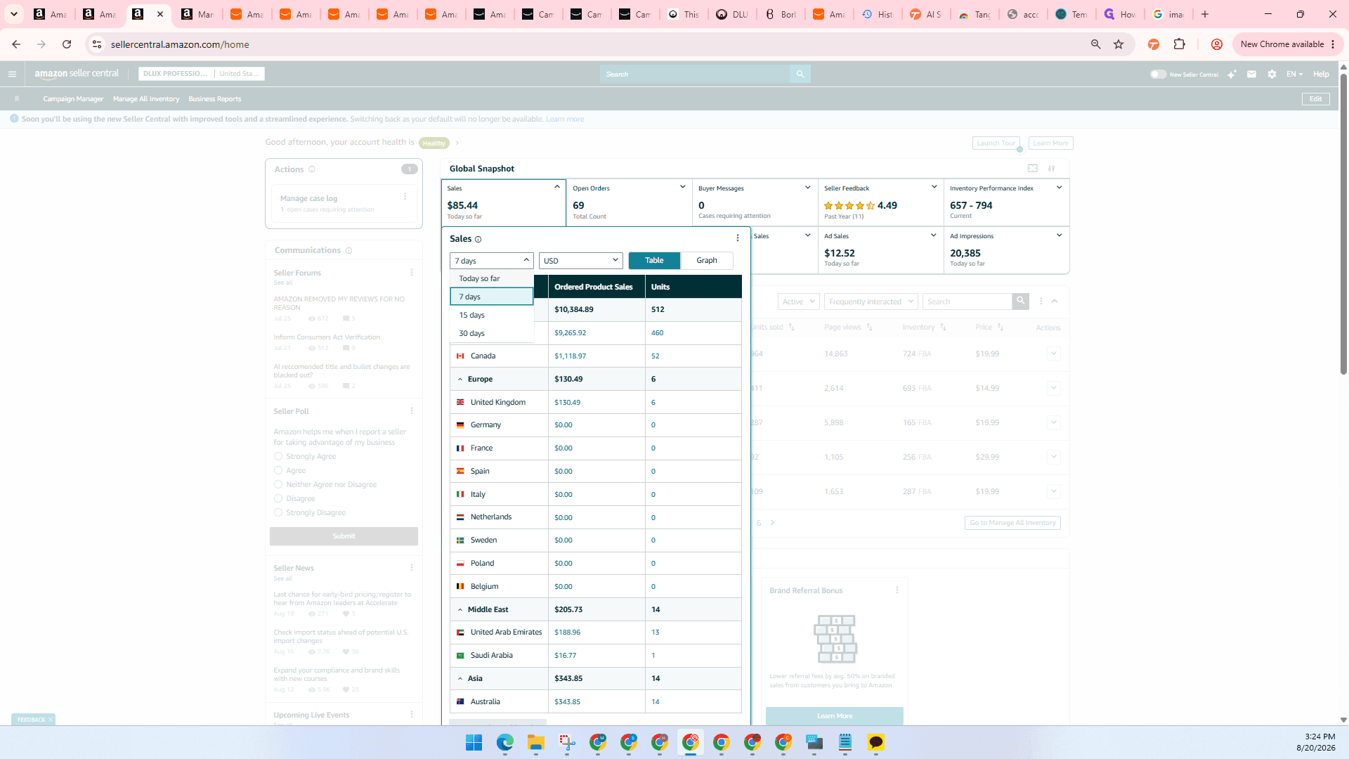 Step #3: Select your desired time frame, such as Today so far, Last 7 days, or Last 15 days.