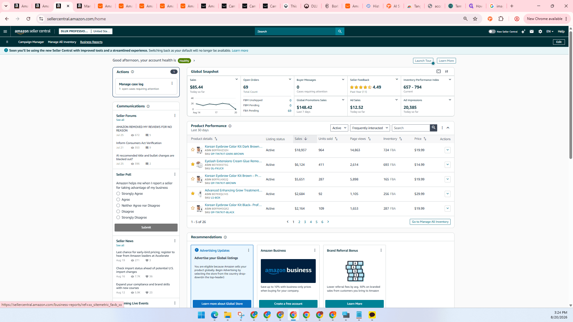 Step #5: Click on Business Reports in the main navigation bar.