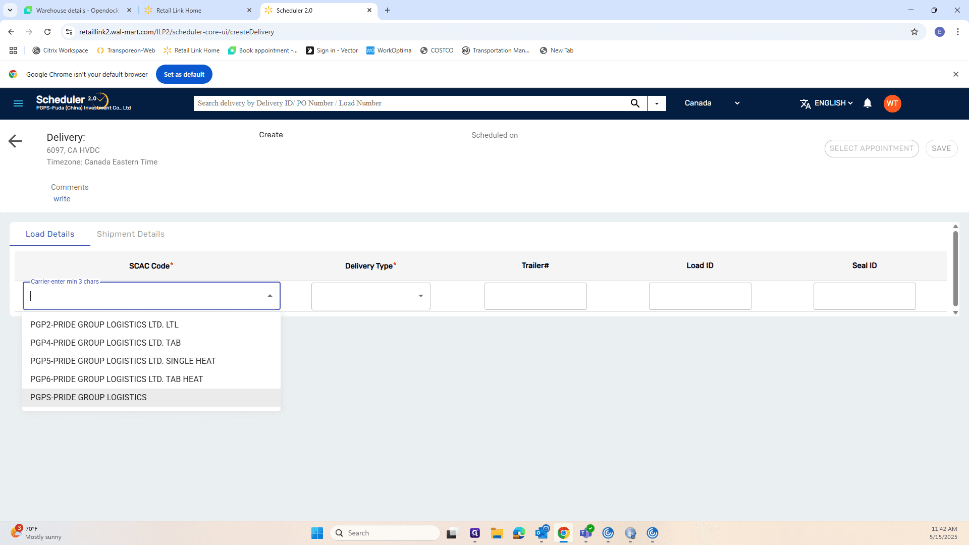 Step #10: Click on "PGPS - PRIDE GROUP LOGISTICS"
