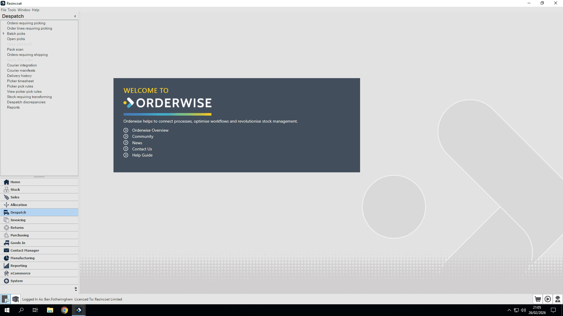 Step #1: Click on "Despatch"