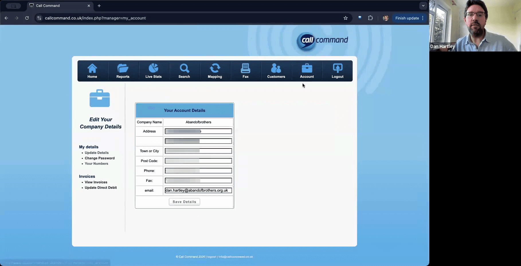 Step #15: Click the Account tab in the top navigation menu.