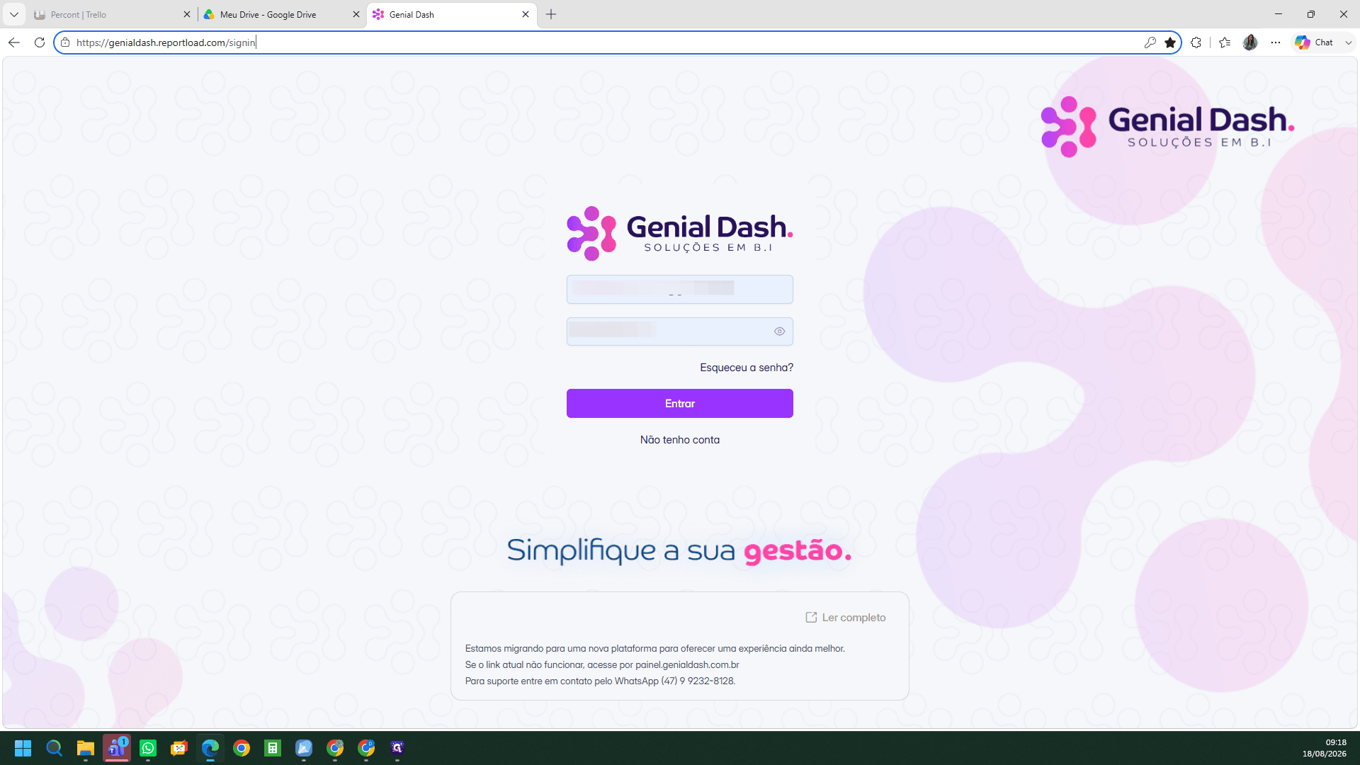 Step #1: Insira sua senha no campo de login.