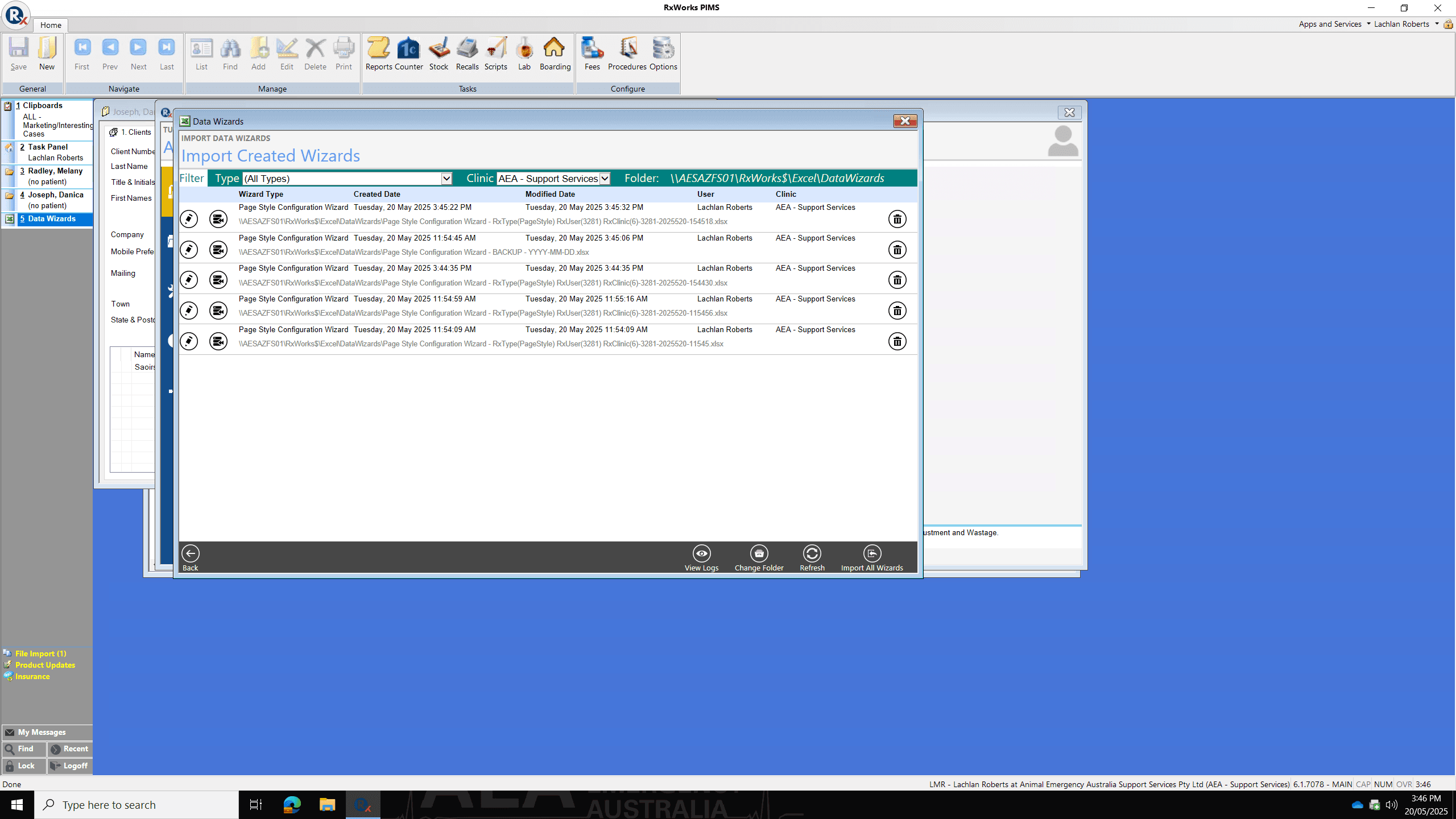 Step #17: Click on the import icon next to the backup