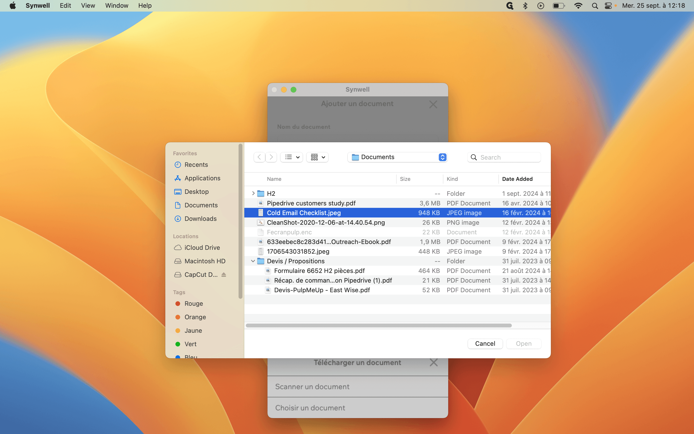 Step #14: Double-cliquez sur le document à ajouter