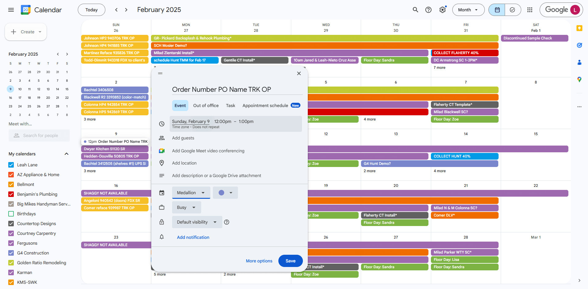 Step #12: Select the date of arrival by referencing the open order report