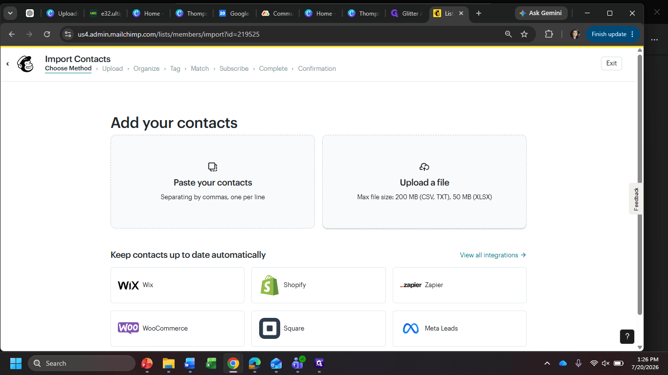 Step #4: Click Upload a file.