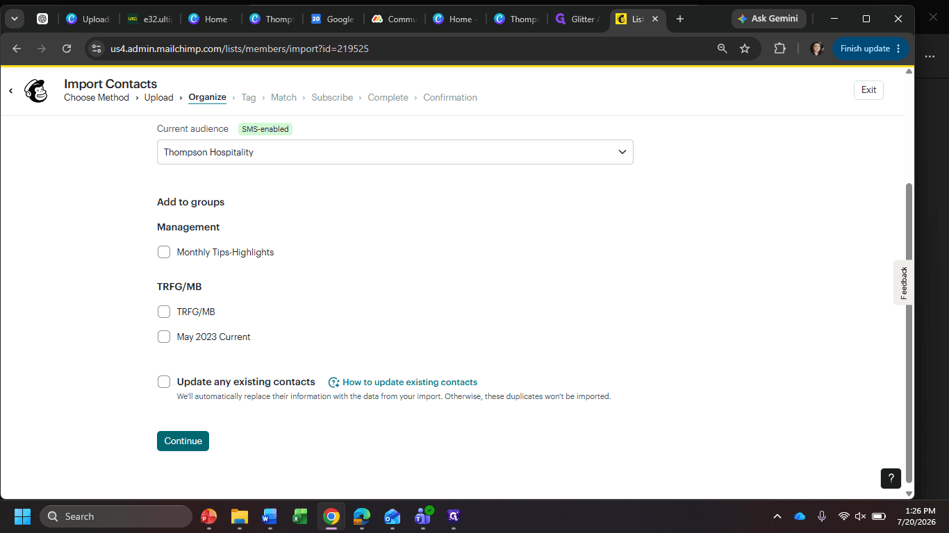 Step #9: Leave the status configurations as they are and click Continue.