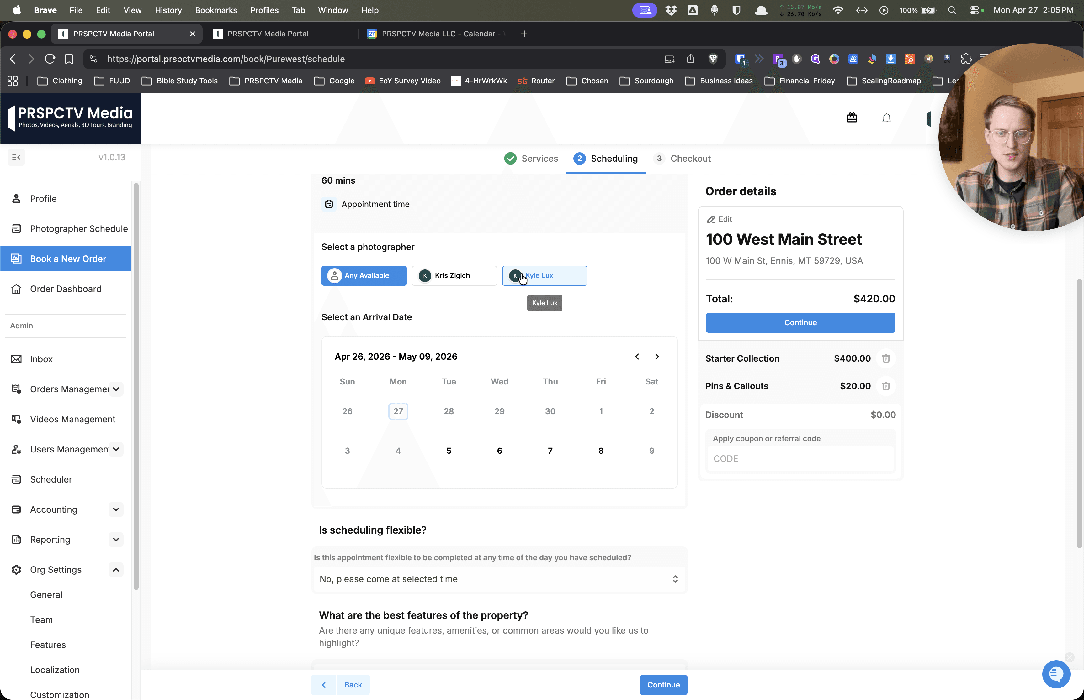 Step #5: Select another team member, such as Kyle Lux, to compare schedules and verify if the issue affects everyone or just specific members.