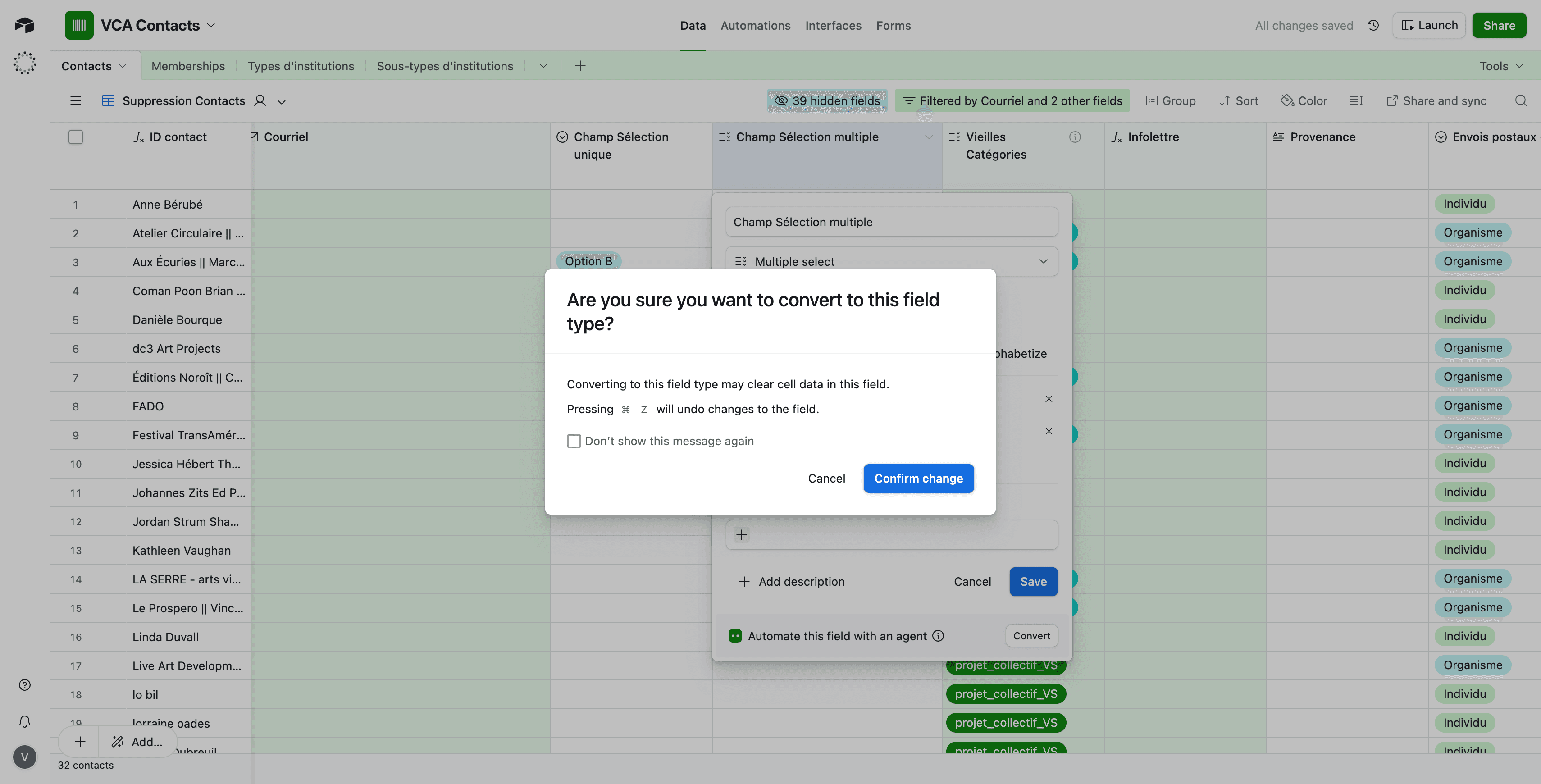 Step #7: Cliquez sur Confirmer la modification pour finaliser les mises à jour.
