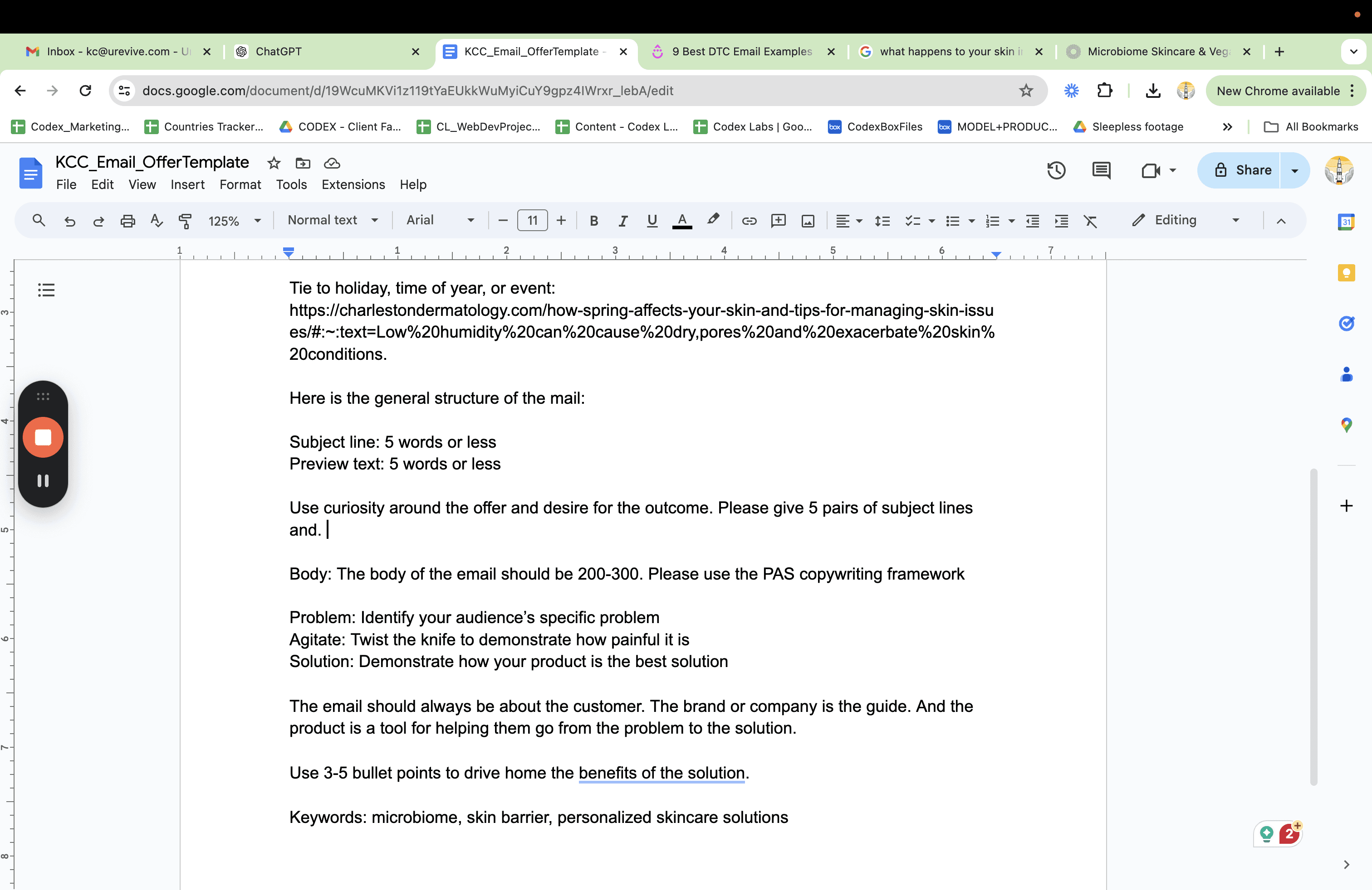 Step #6: For Subject lines and preview "Use curiosity around the offer and desire for the outcome."
