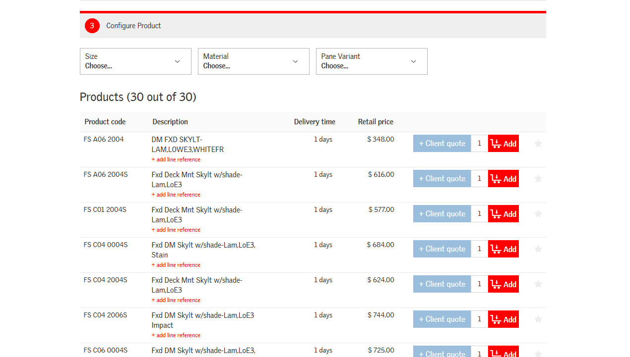Step #8: Next, configure the product by selecting the Size.