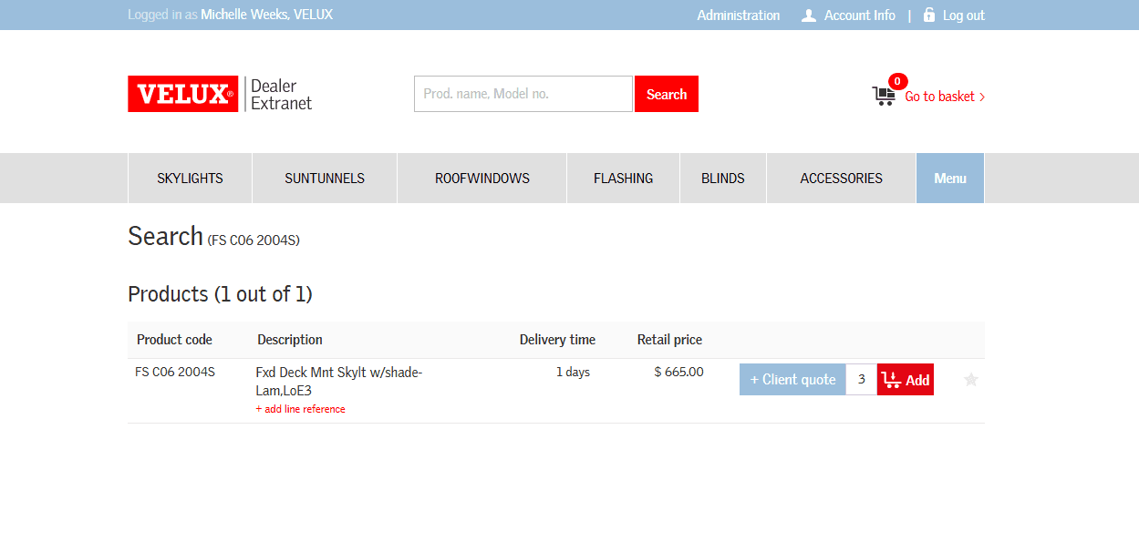 Step #4: On this screen you can change the quantity if needed and then Add to the basket.
