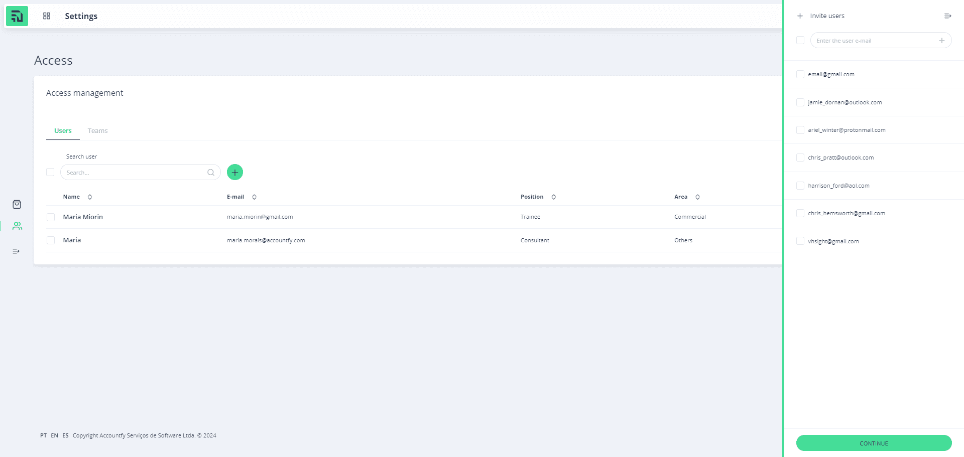 Step #5: Para inserir e-mails, basta digitar ou colar uma lista de e-mails na aba. Após a inserção dos e-mails neste campo, clique fora do componente ou em Enter. Em seguida, será possível visualizar a lista de todos os e-mails que deseja convidar.