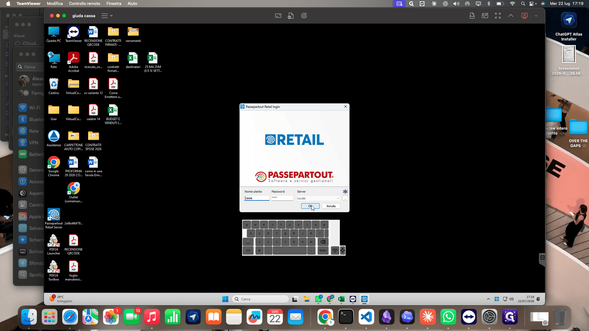 Step #2: Cliccate su OK per accedere con le credenziali preimpostate.