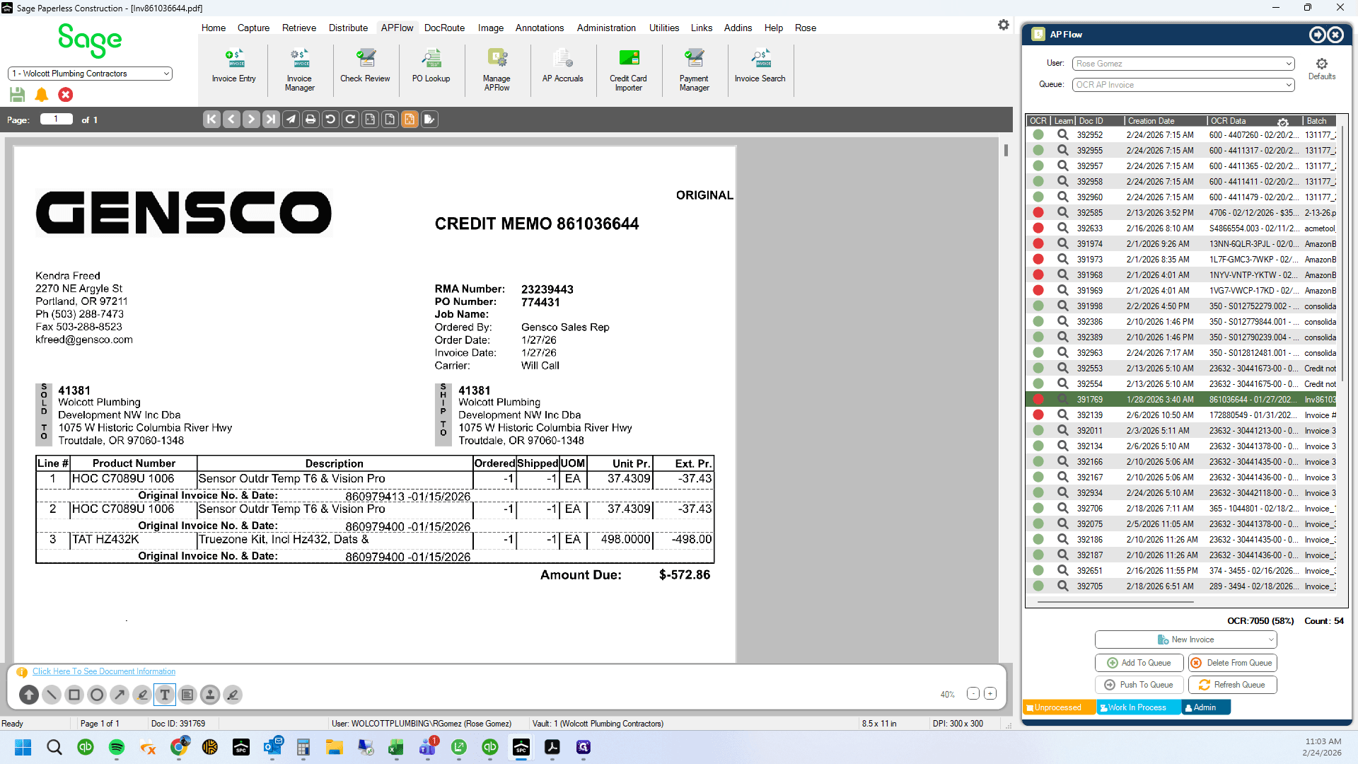 Step #3: We will need to pull up each original invoice and note the PO related to it