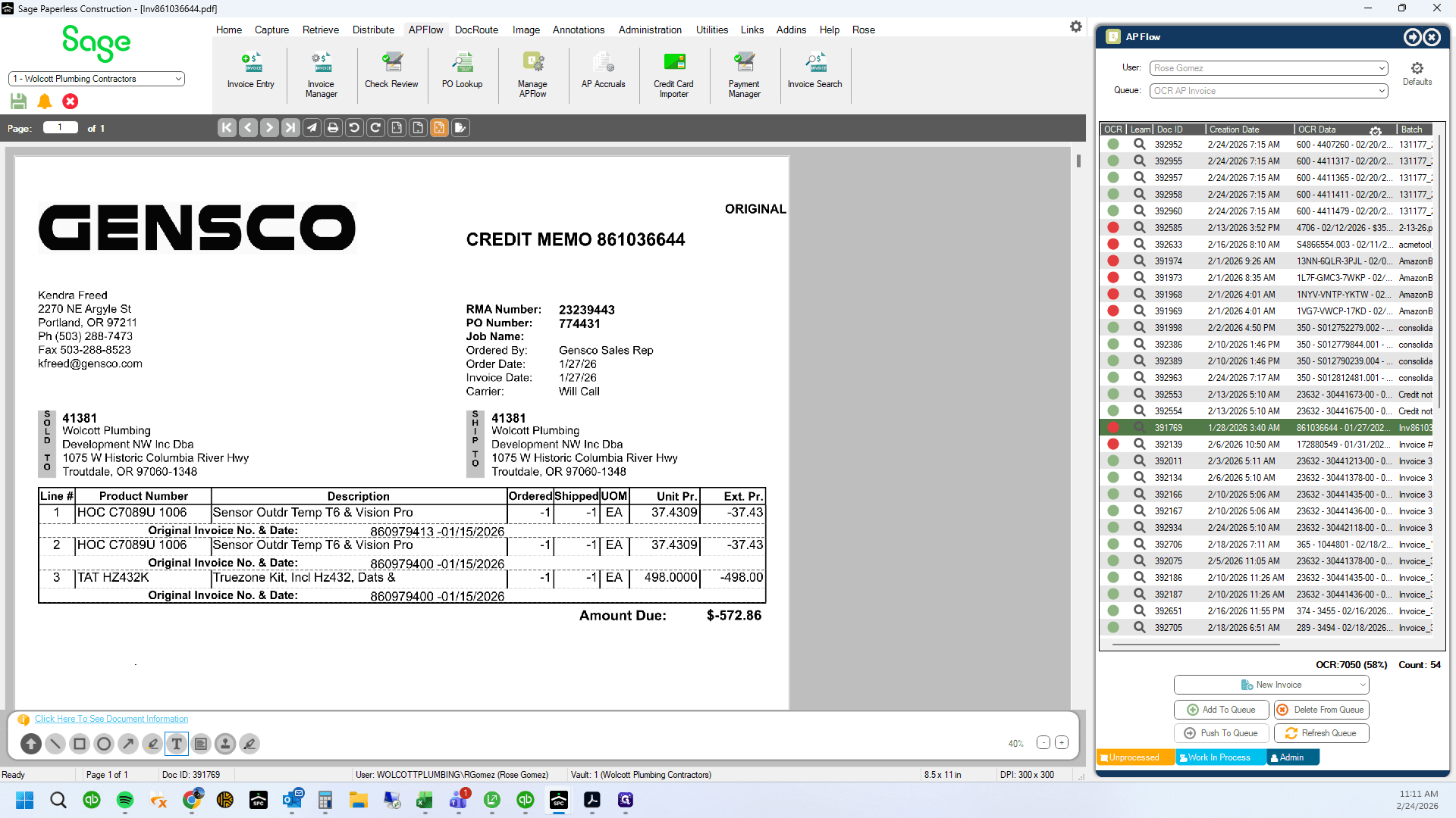 Step #17: Copy and paste PO number on PDF invoice on corresponding line item