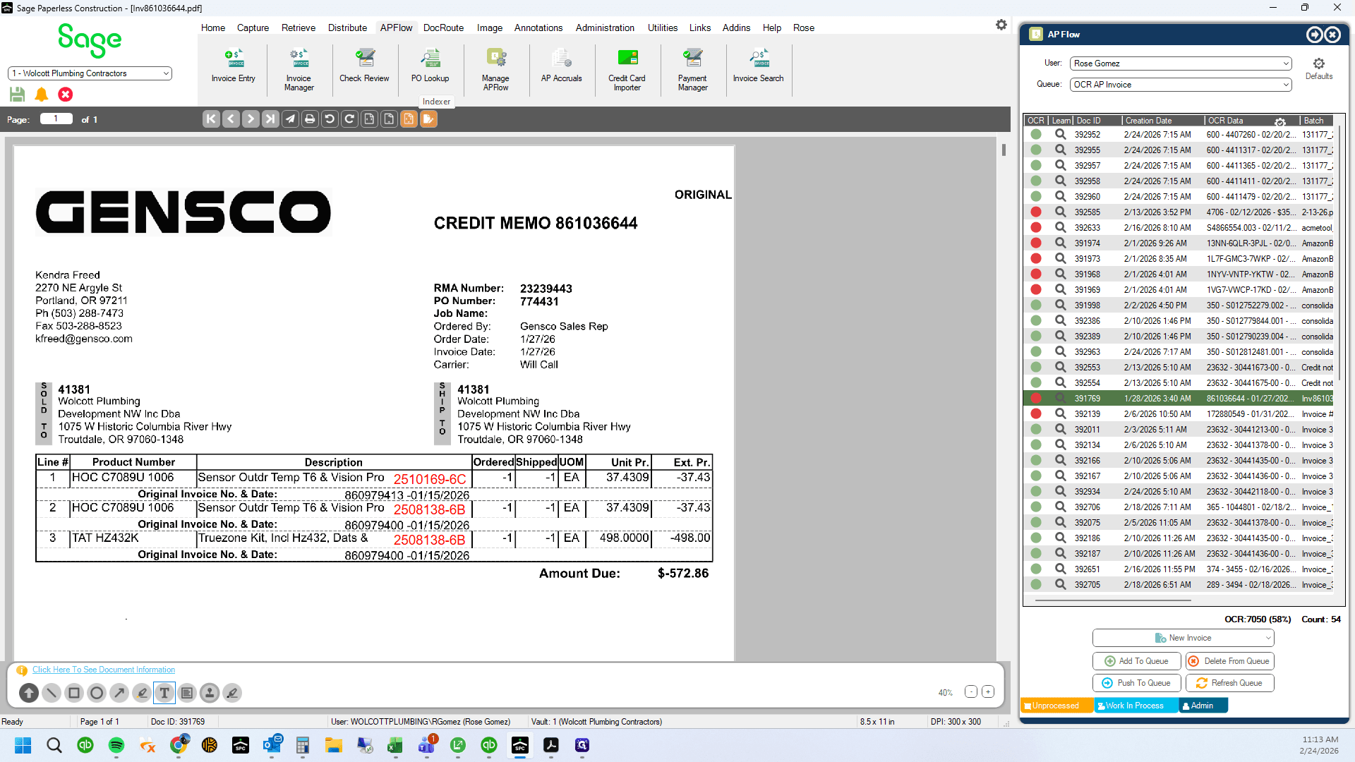 Step #105: Index the invoice PDF