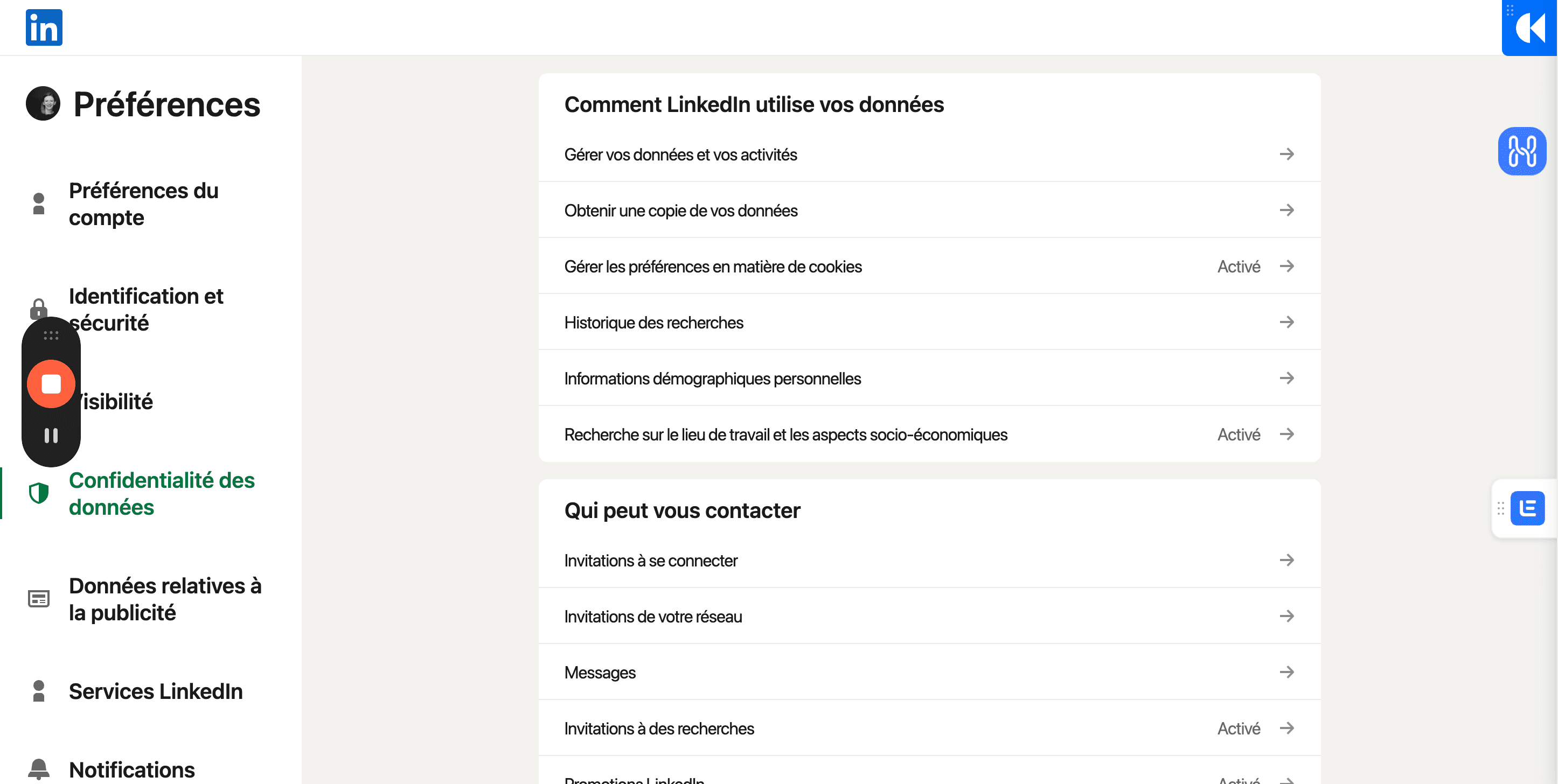 Step #5: Cliquez sur "Obtenir une copie de vos données"