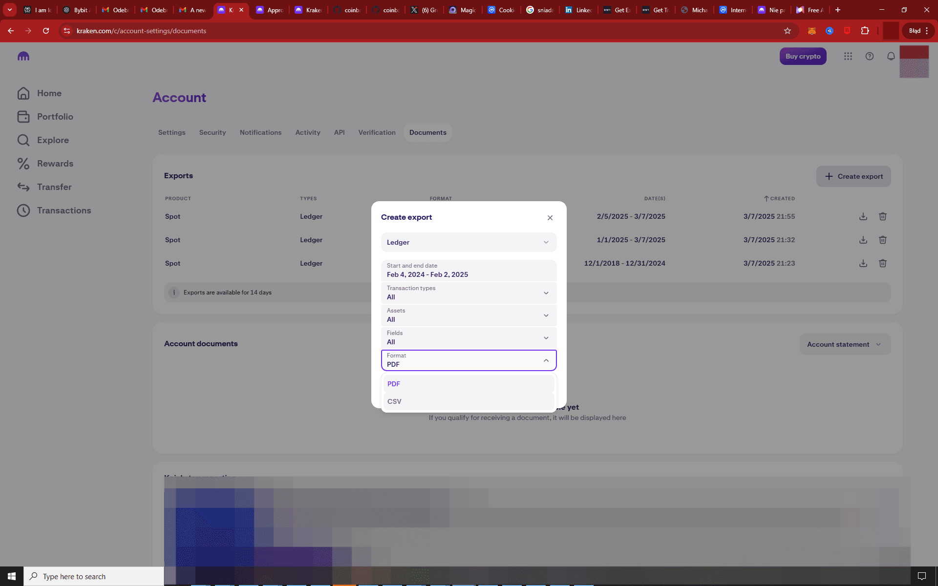 Step #13: Kliknijcie "CSV".