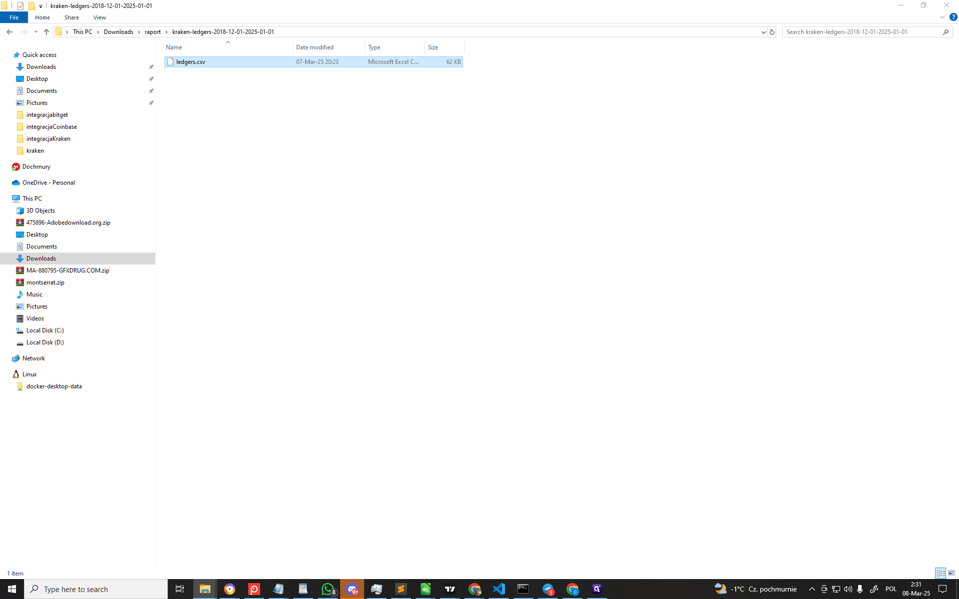Step #20: Kliknijcie prawym przyciskiem myszy "ledgers.csv"