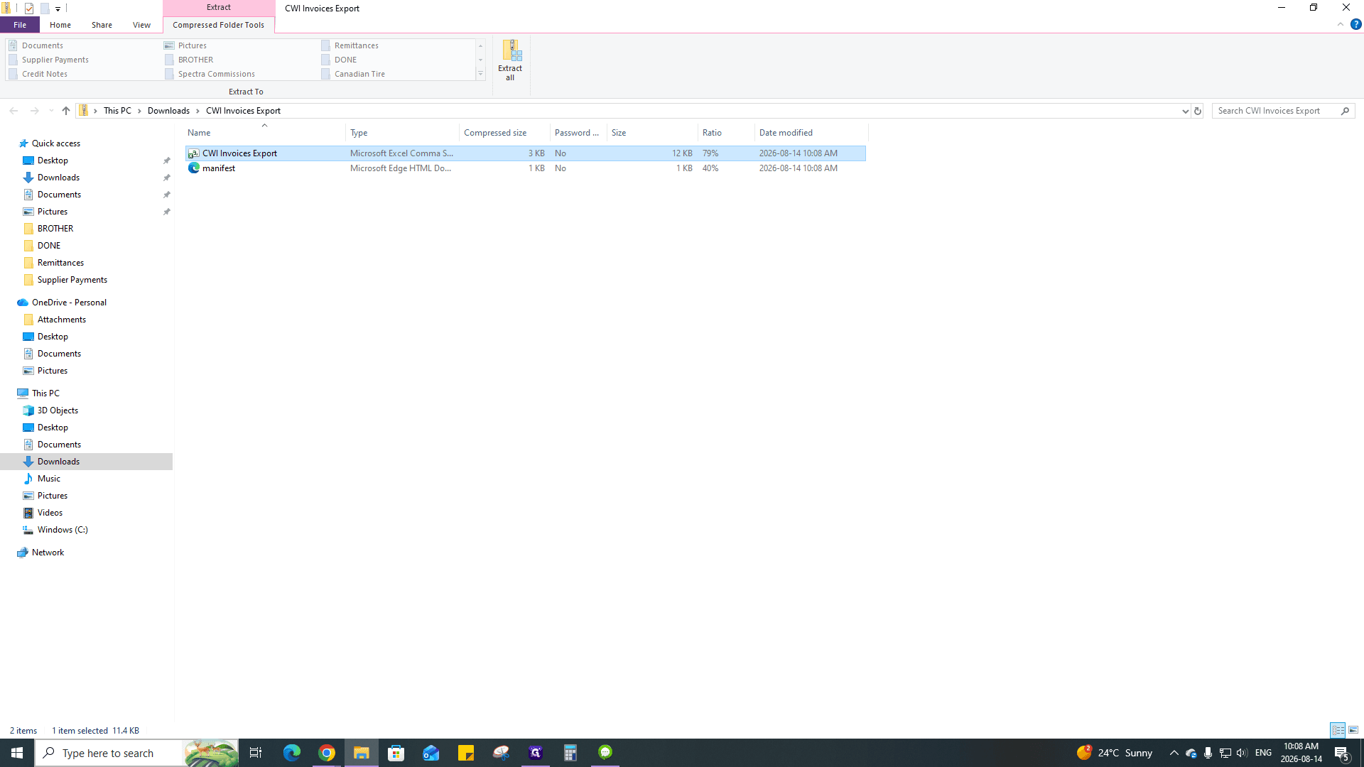 Step #24: Open the CWI Invoices Export CSV in Microsoft Excel.