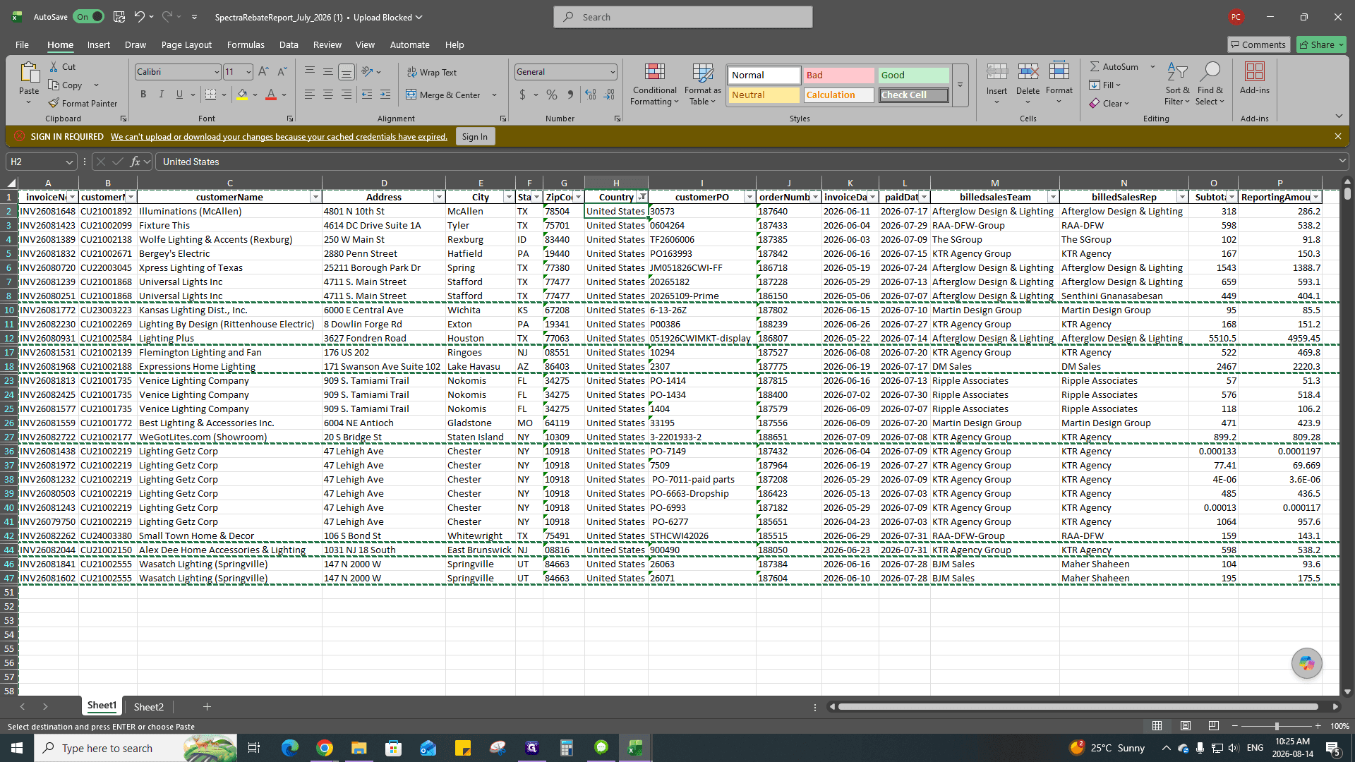 Step #40: Return to the main sheet and open the Country filter again.
