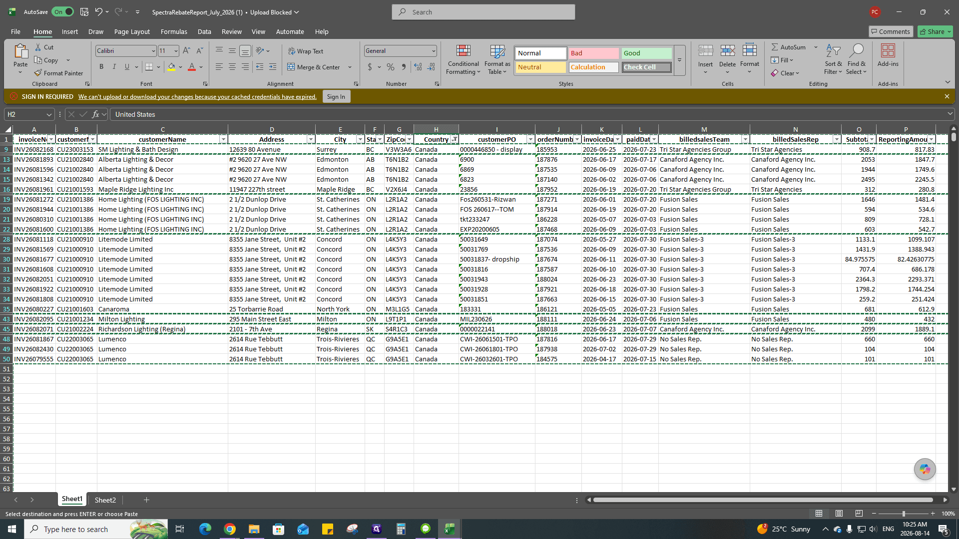 Step #42: Select all the filtered US rows and press Ctrl + C.