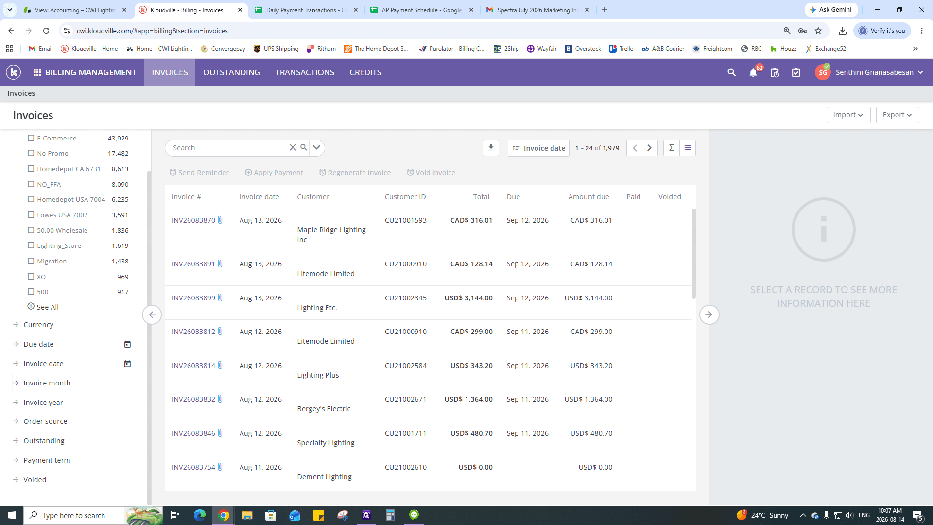Step #15: Click the Invoice month filter.