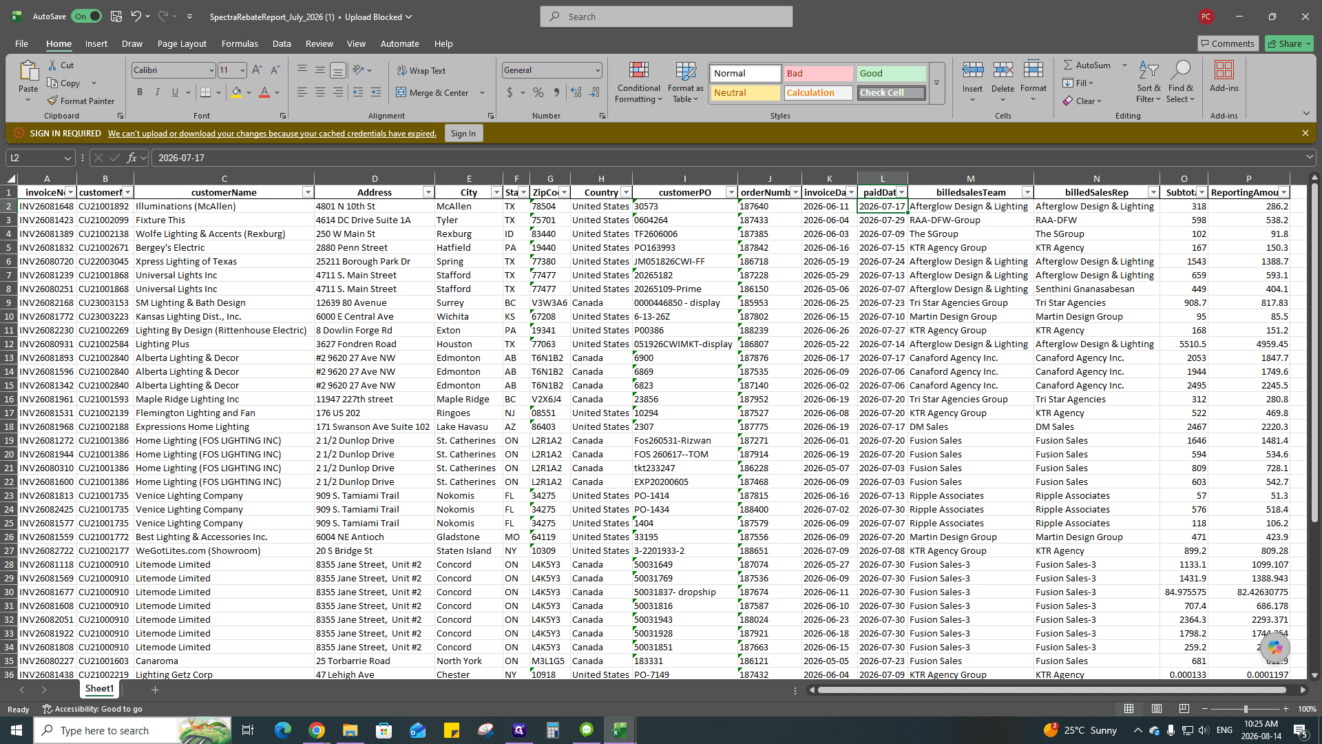 Step #31: Click the filter dropdown arrow on the Country column.