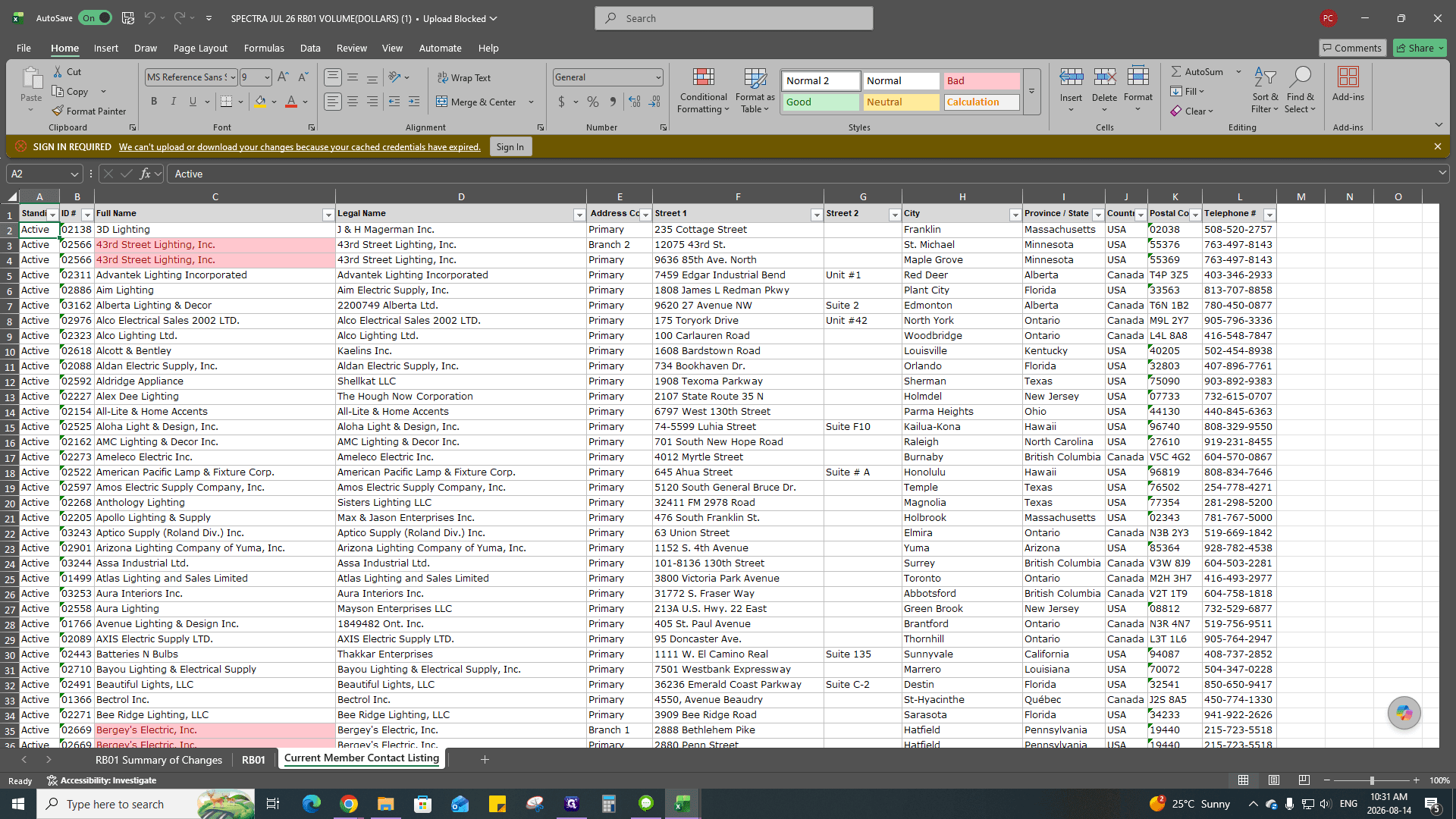 Step #51: Click the RB01 tab at the bottom to access the active input sheet.