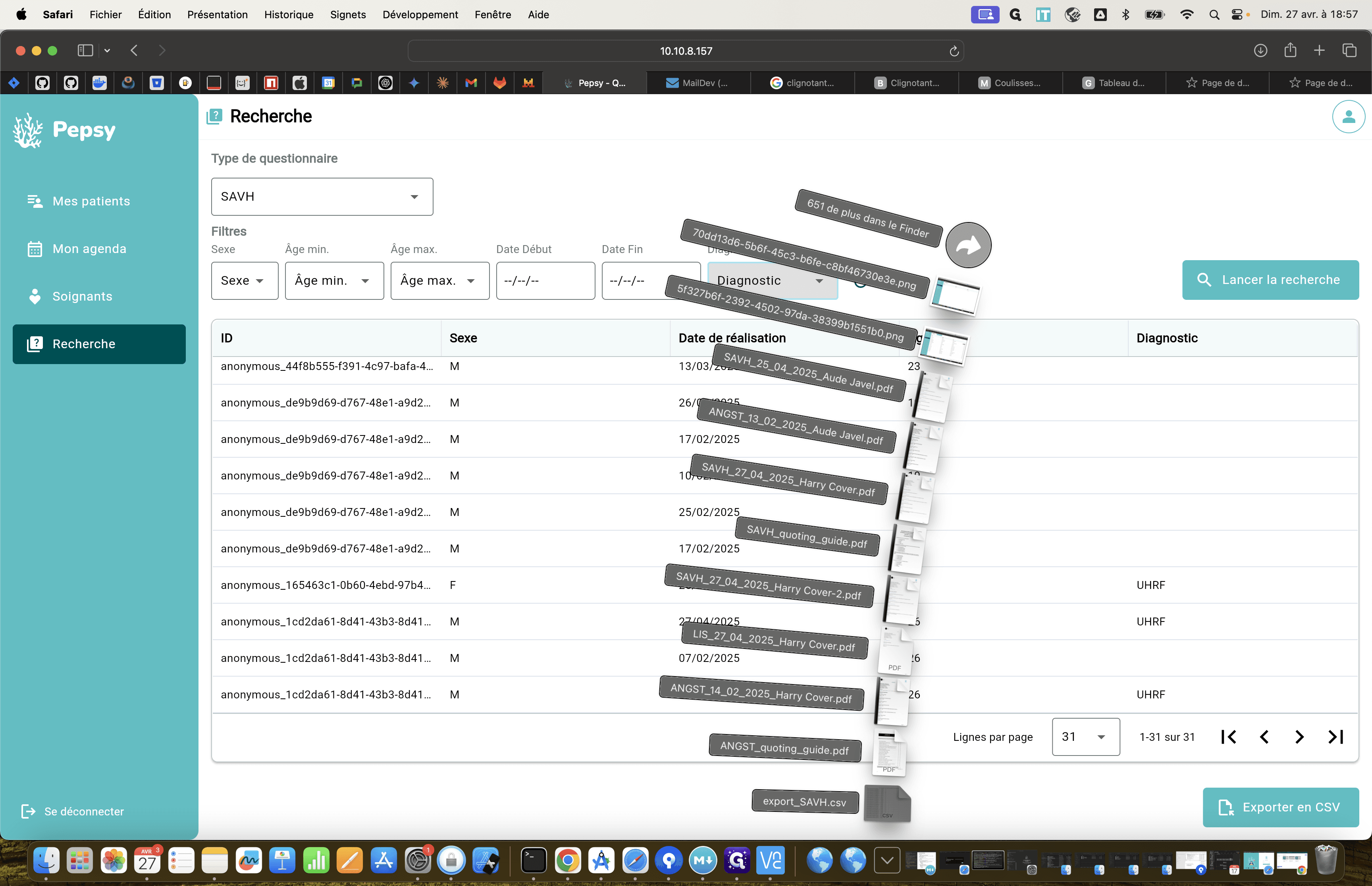 Step #45: Le fichier CSV est automatiquement telechargé, vous pouvez l'ouvrir avec votre éditeur préféré.Pour ouvrir un fichier CSV, il est conseillé d'utiliser un logiciel comme Microsoft Excel ou Google Sheets.