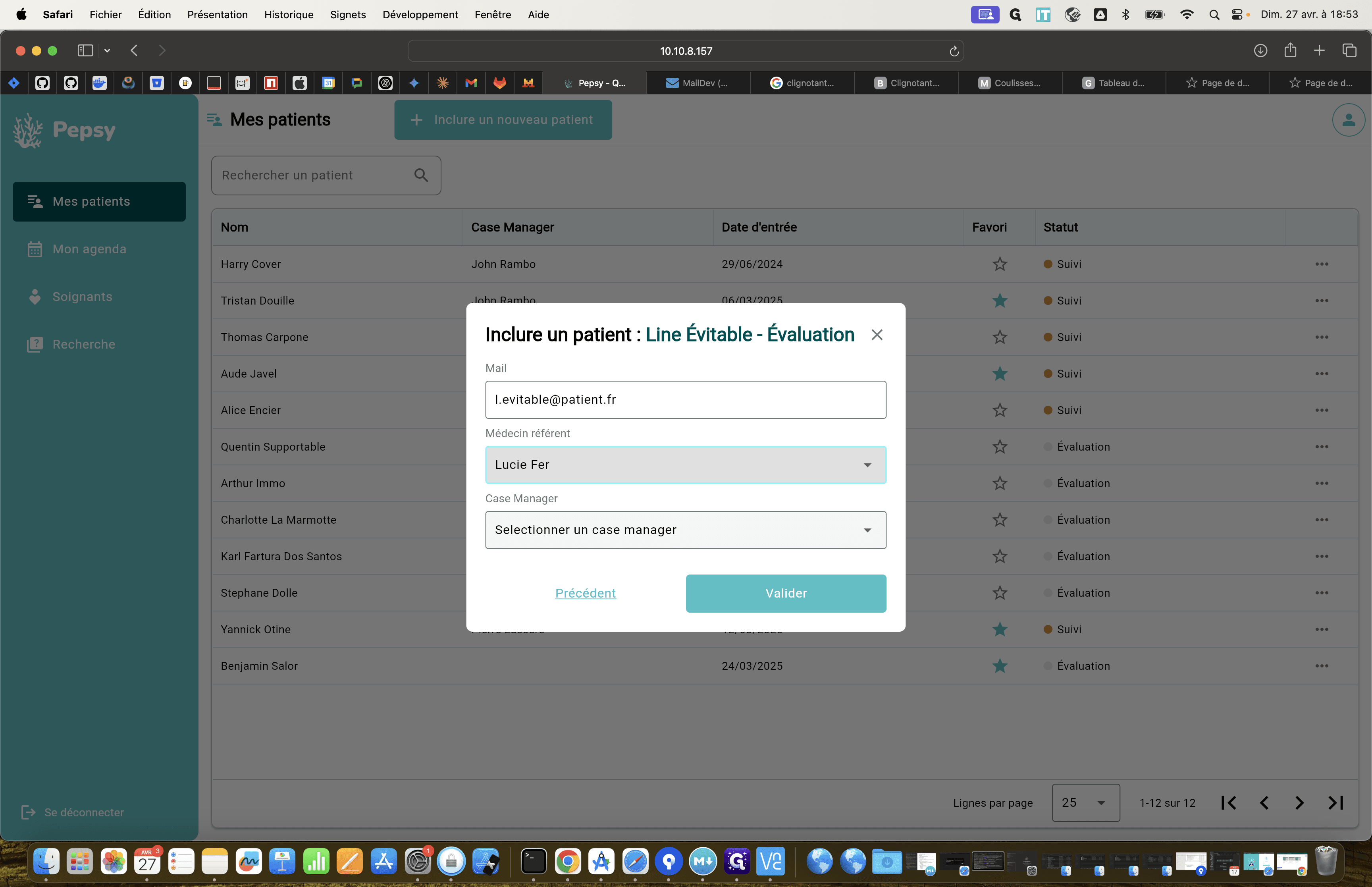Step #12: Vous devez ensuite affecter le case manager du patient.