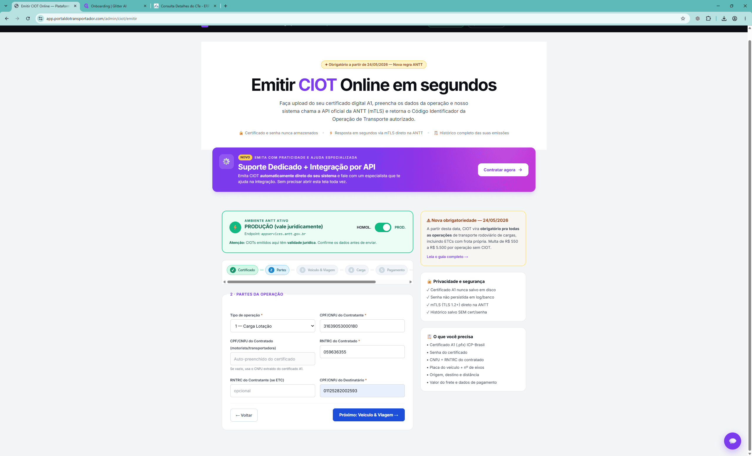 Step #12: Clique em Próximo: Veículo & Viagem → para continuar.