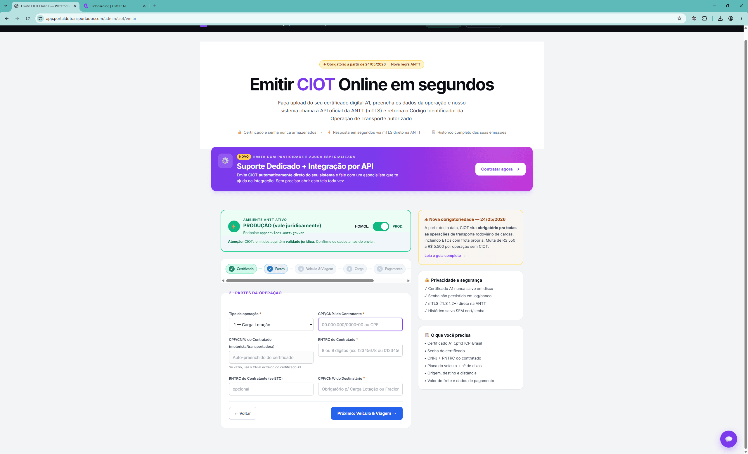 Step #9: Clique no campo CPF/CNPJ do Contratante e insira o documento correspondente.