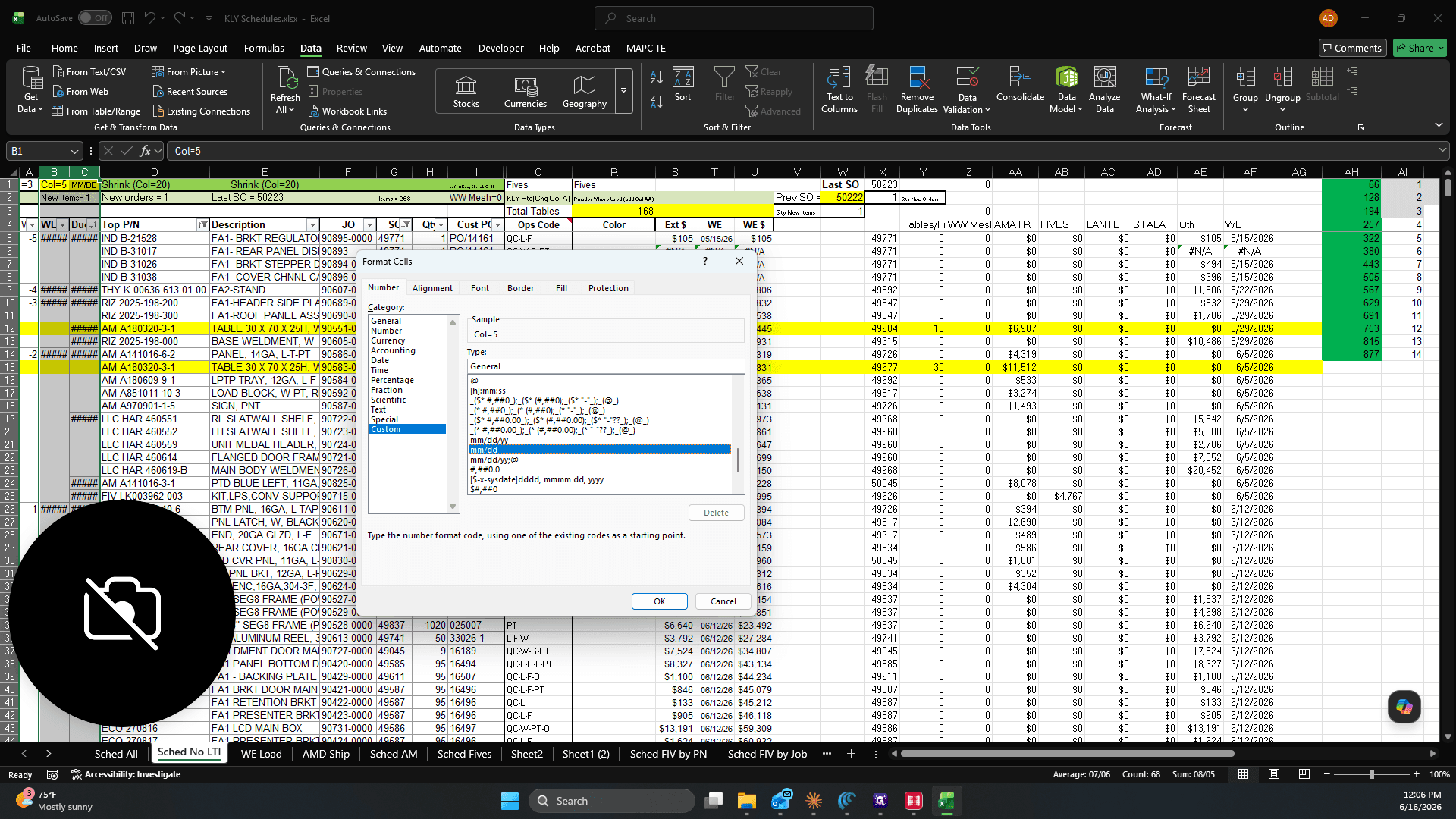 Step #20: Select or type mm/dd in the Type field and click OK.
