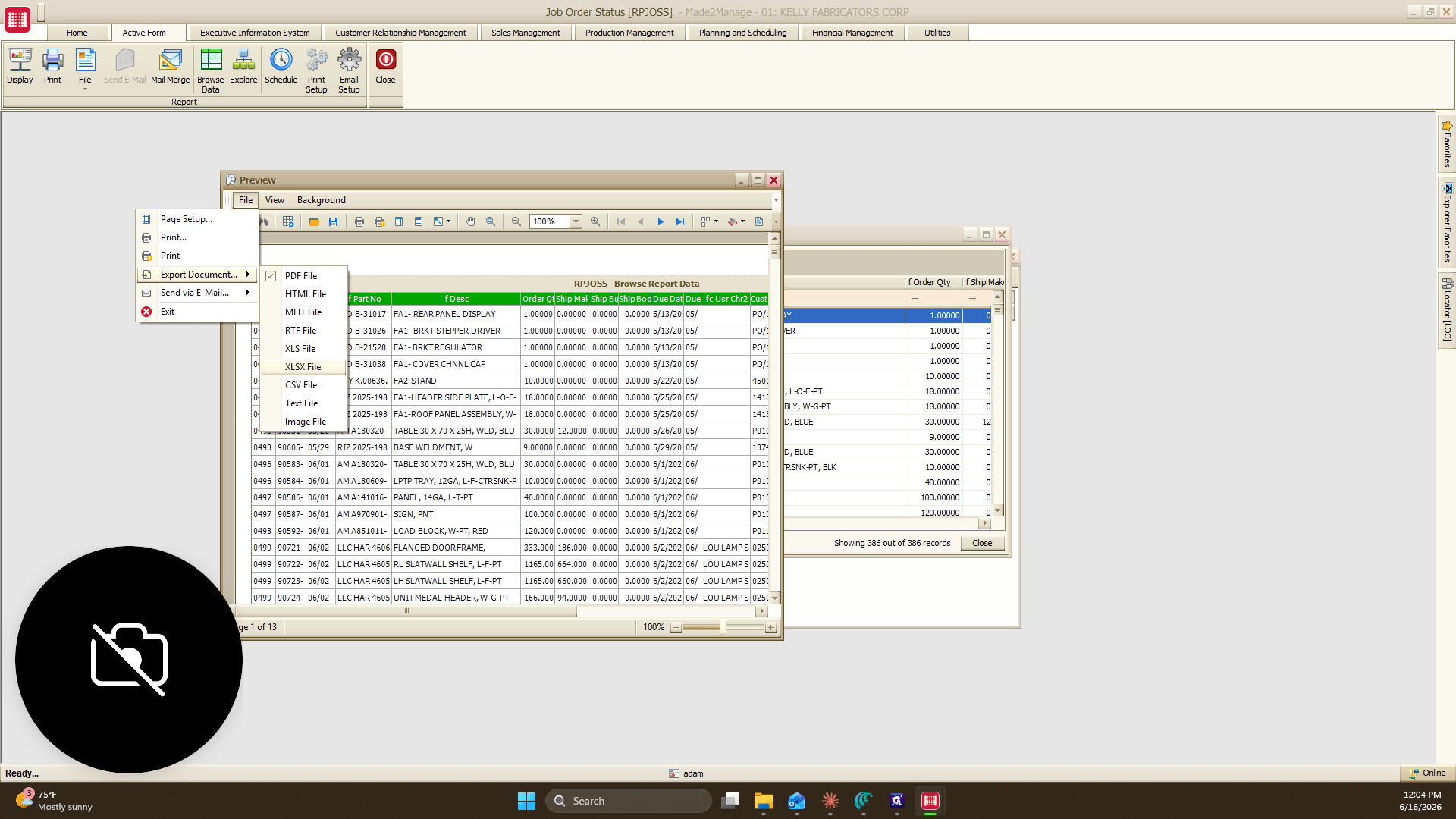 Step #6: Select the XLSX File option to export the document.