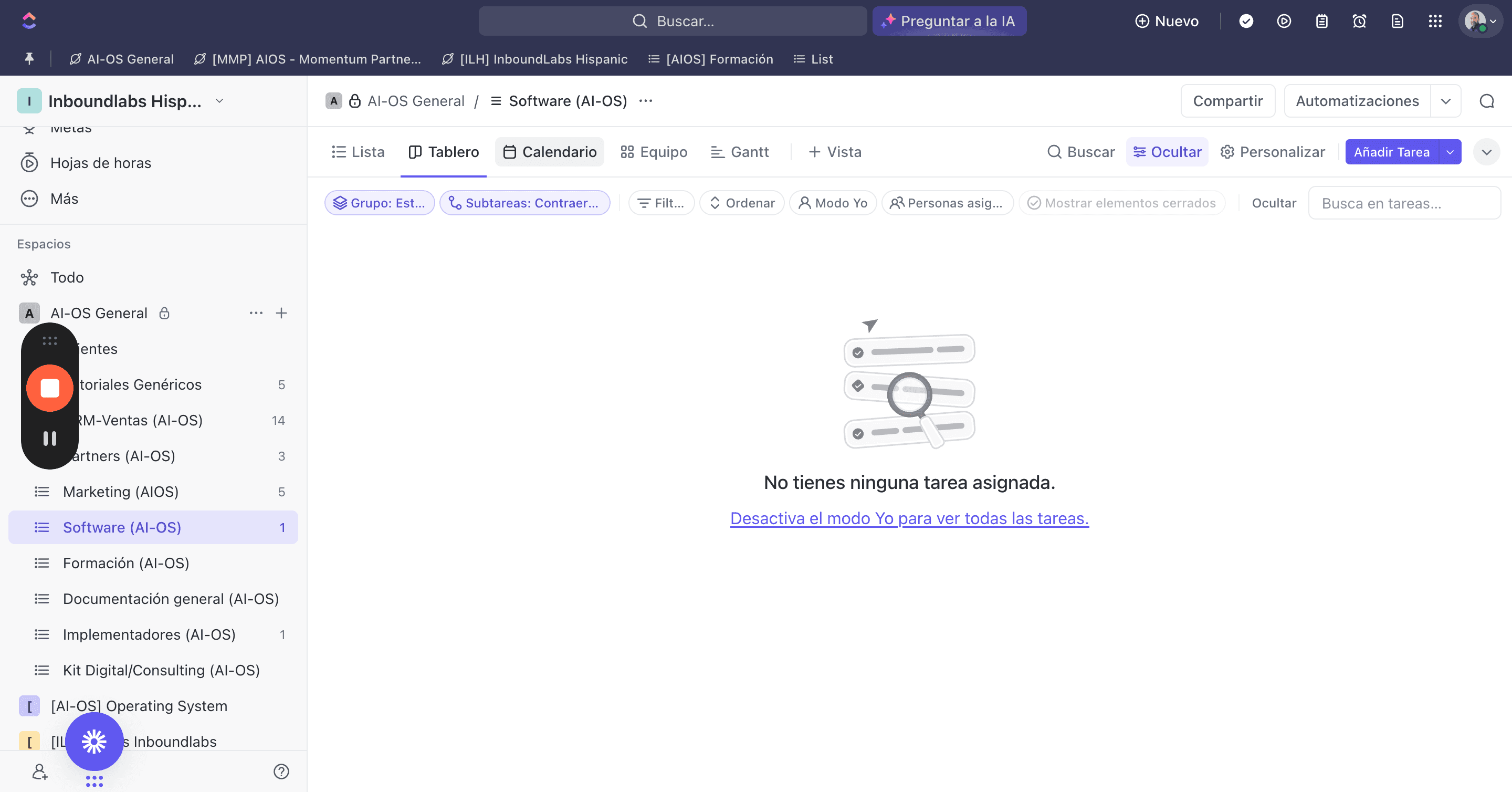 Step #9: Click "* Calendario"