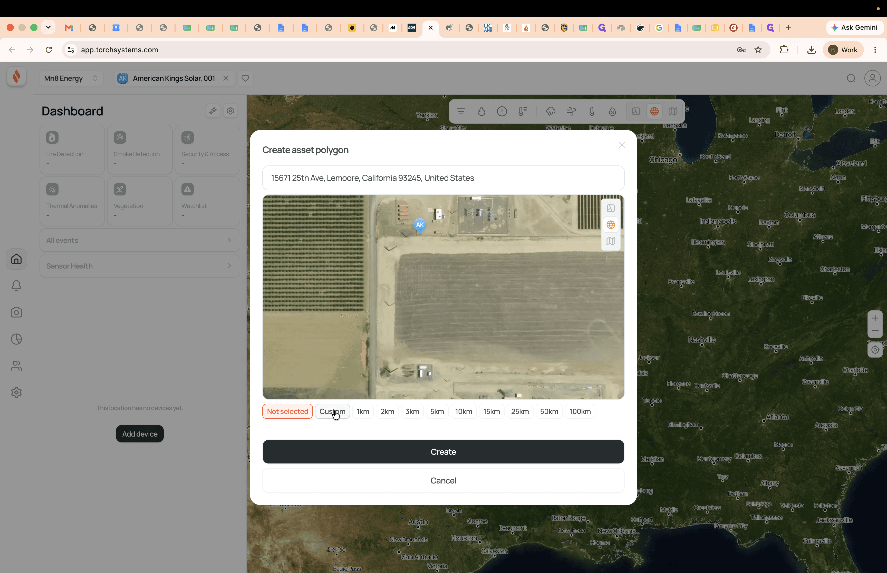 Step #11: Click Custom to manually define the geographic area.